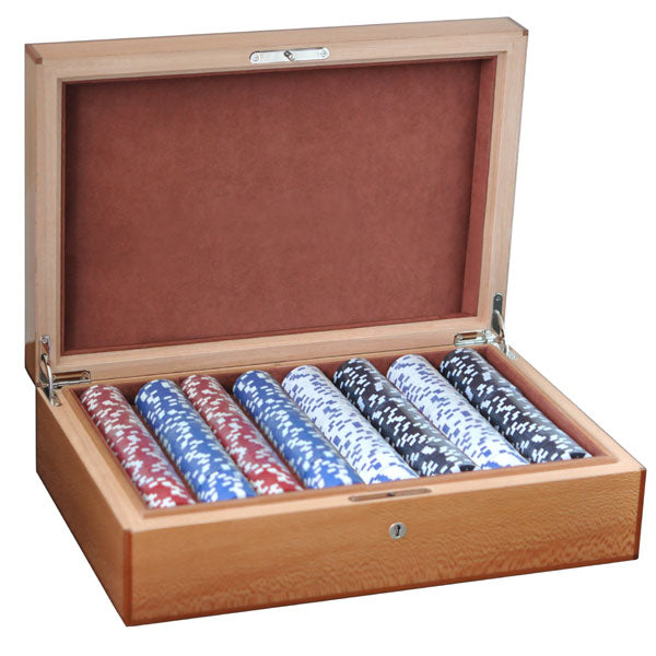 Poker Set In Wooden Case Luxury Edition New