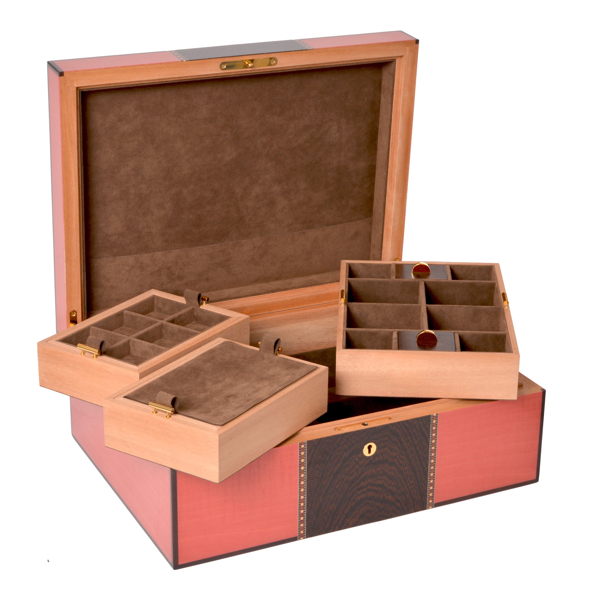 "Vista" - Coffret à Bijoux vieux rose - Grande Taille