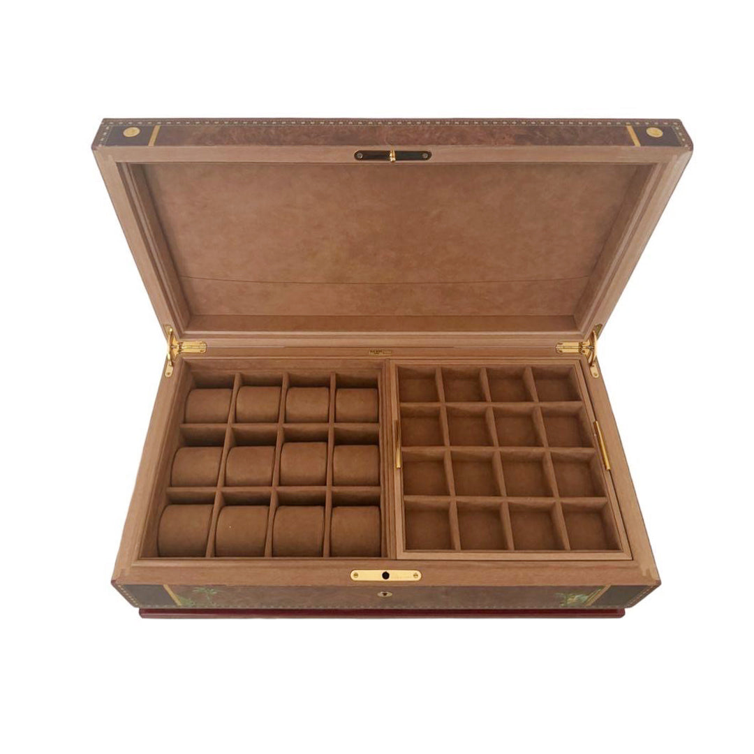 "Flor de Alba" - Coffret à Montres et Bijoux - taille 150 - Loupe d'amboine
