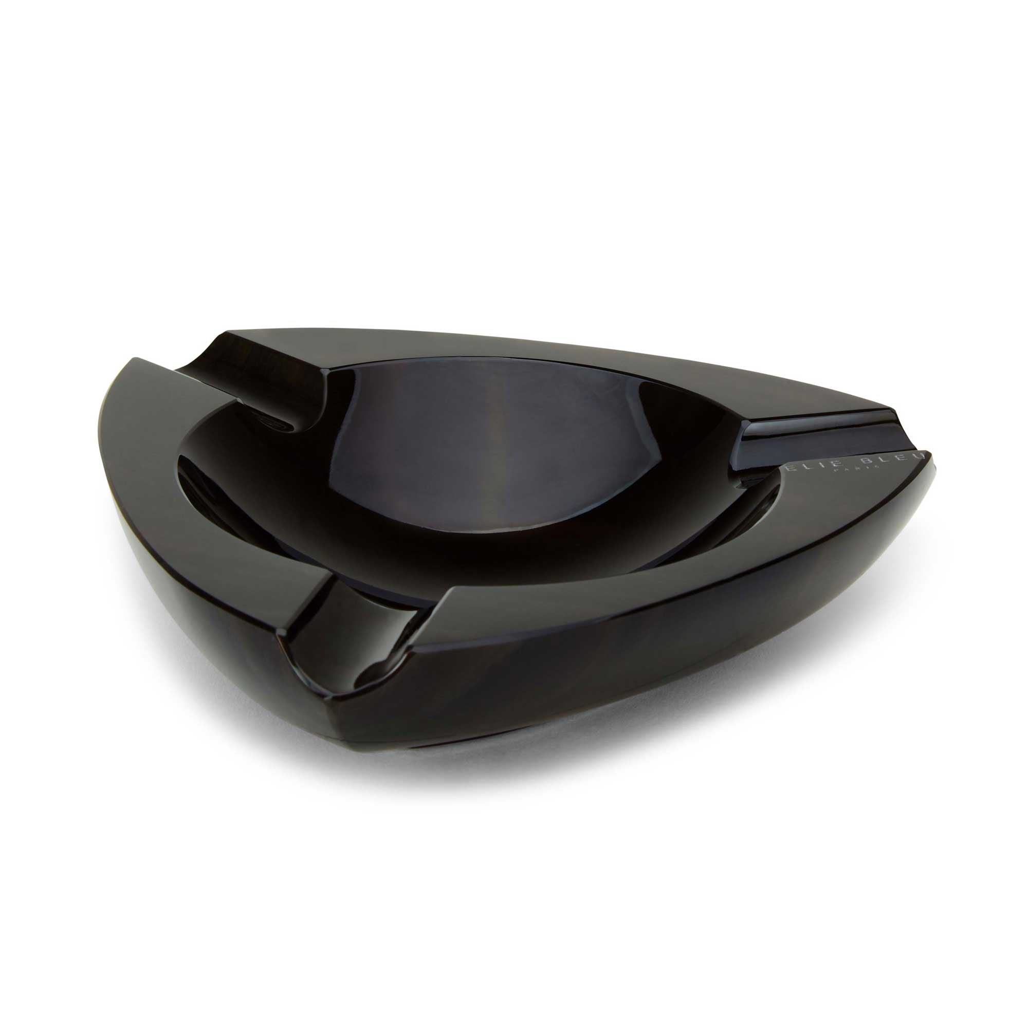 Obsidian ashtray for 3 cigars