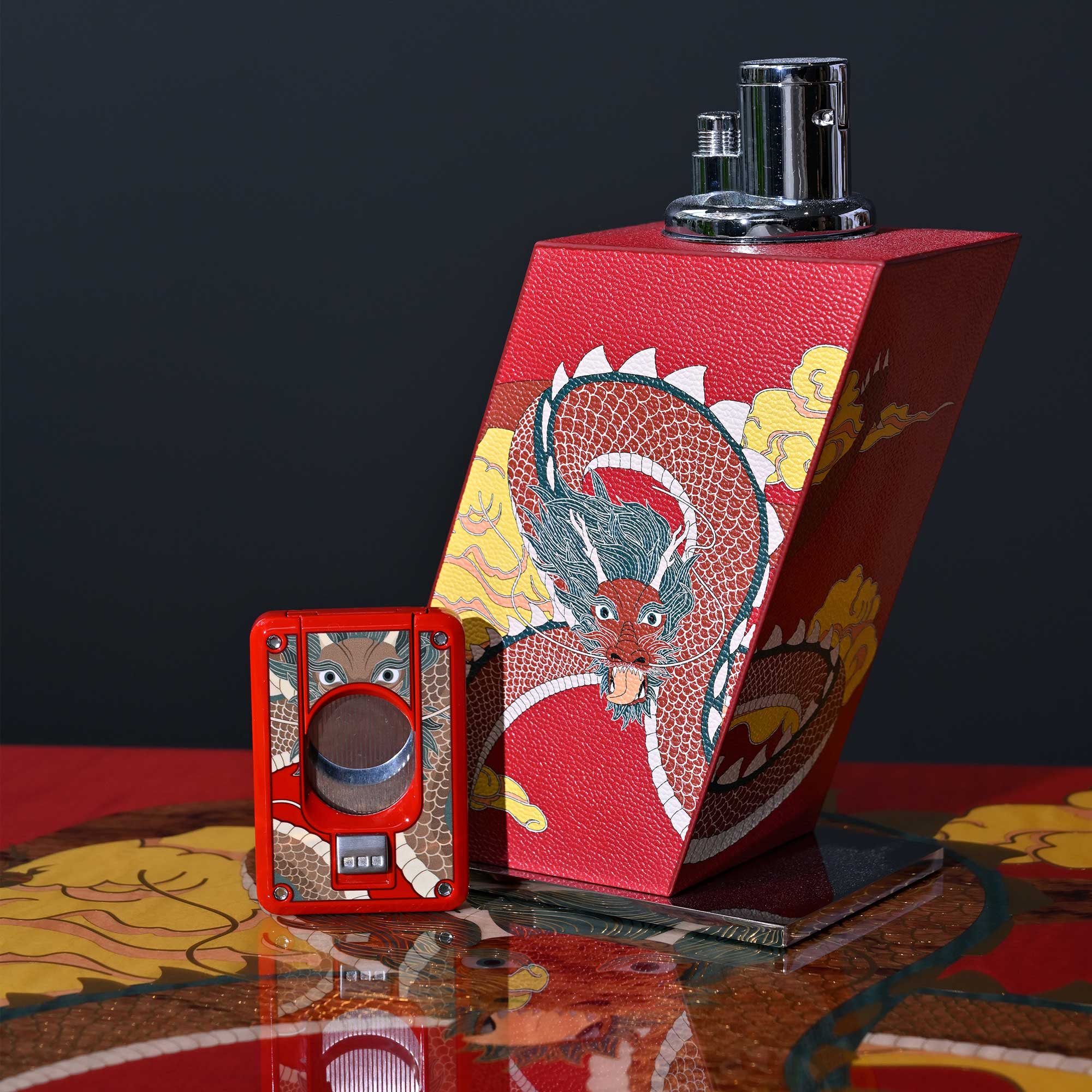 Coupe-Cigare Double Lame laqué - Dragon