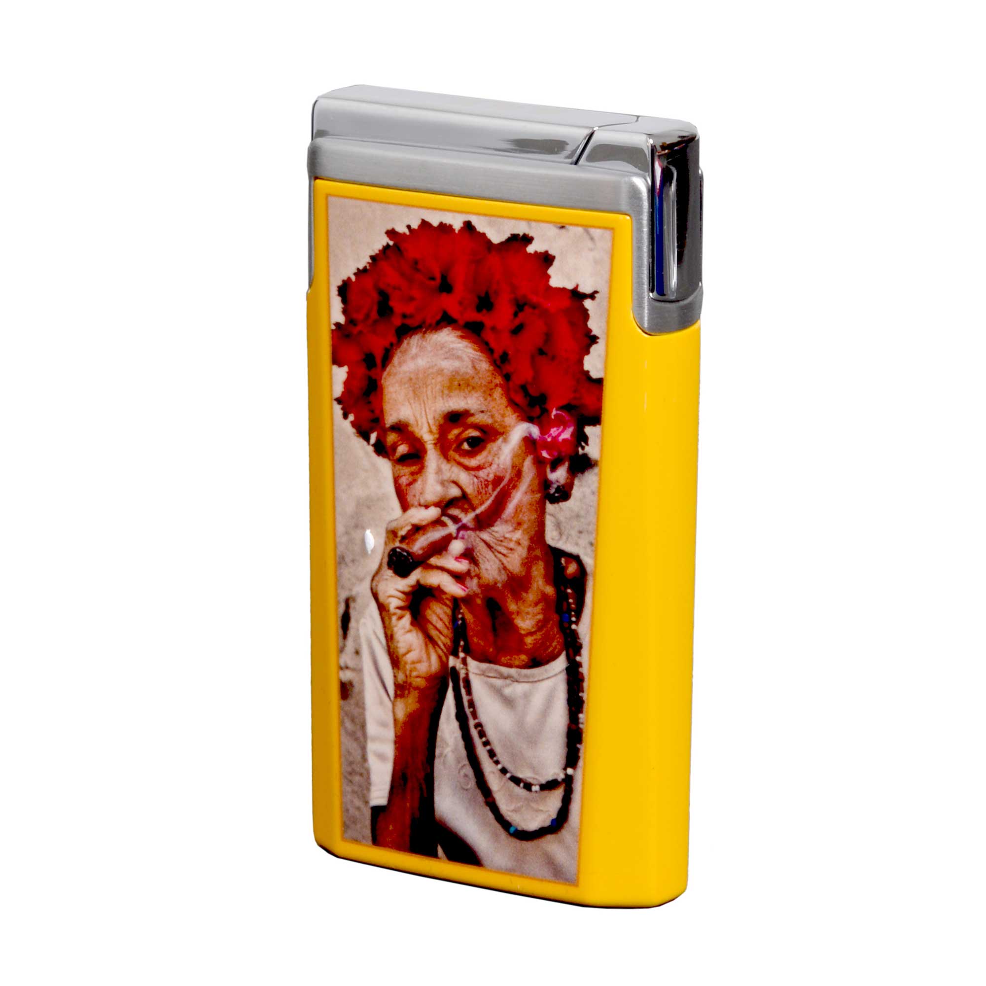 "J15" - Lacquer pocket lighter - "Smoking Lady" - By Rehahn