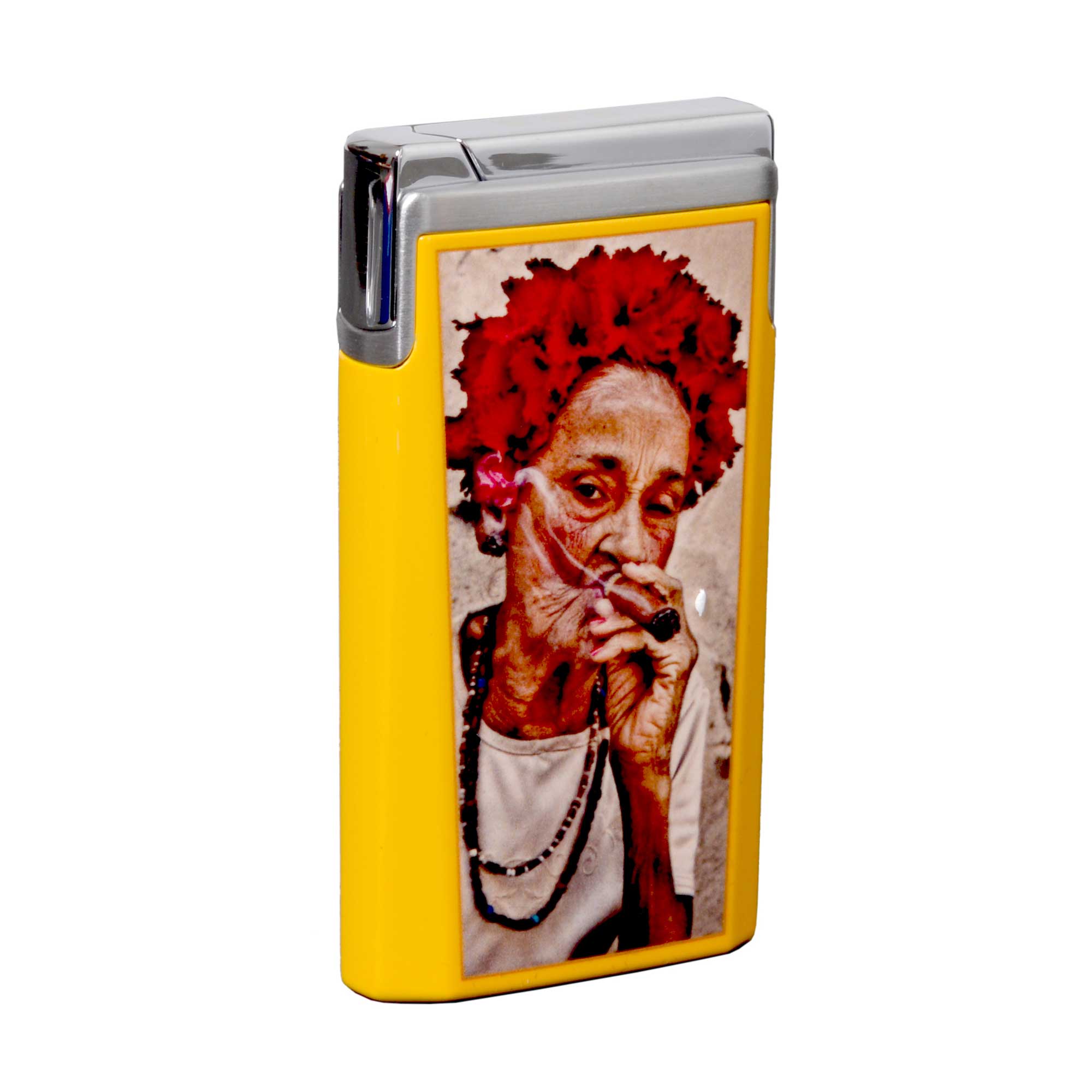 "J15" - Lacquer pocket lighter - "Smoking Lady" - By Rehahn