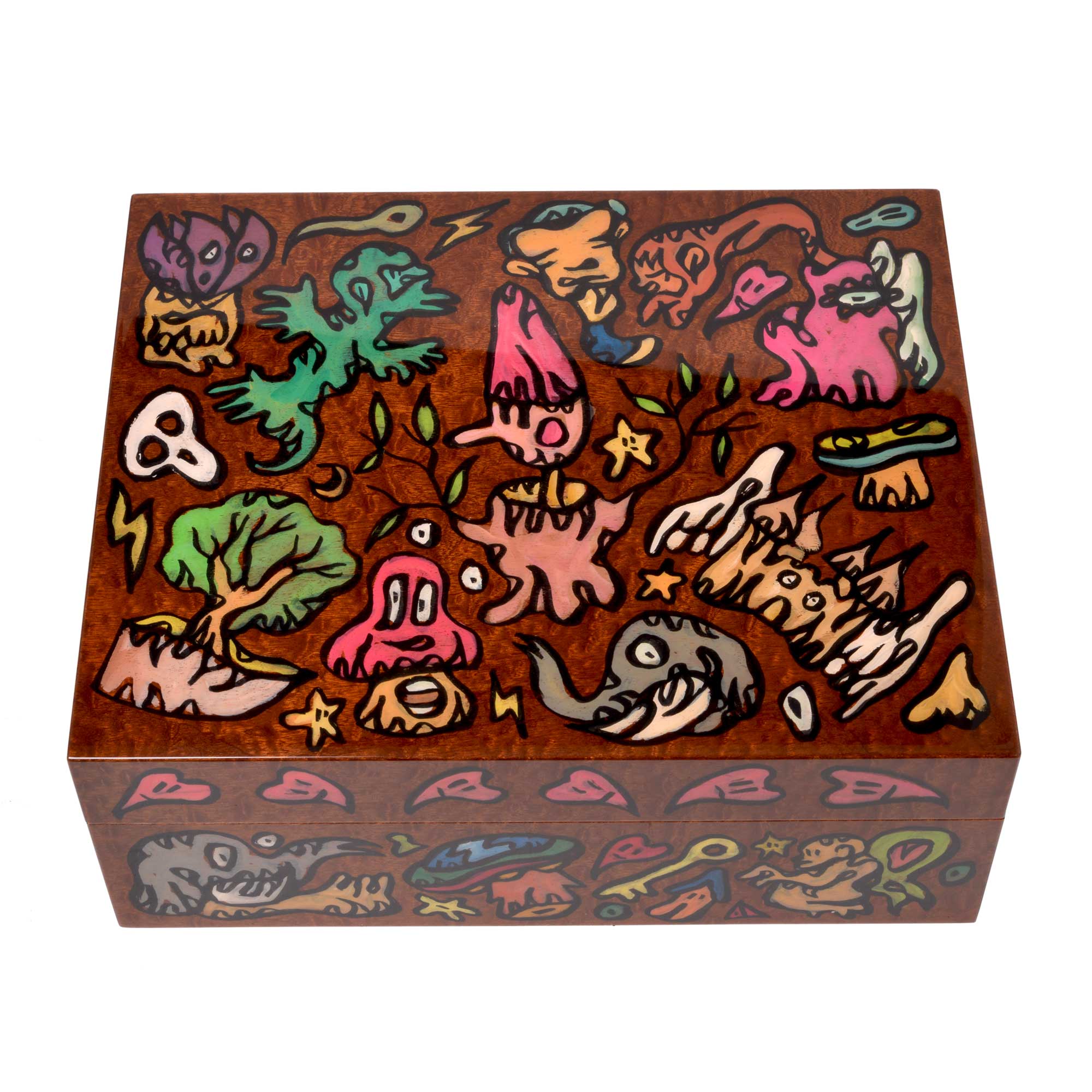 75 cigars humidor “Pinocchio” by the artist Fabien Verschaere