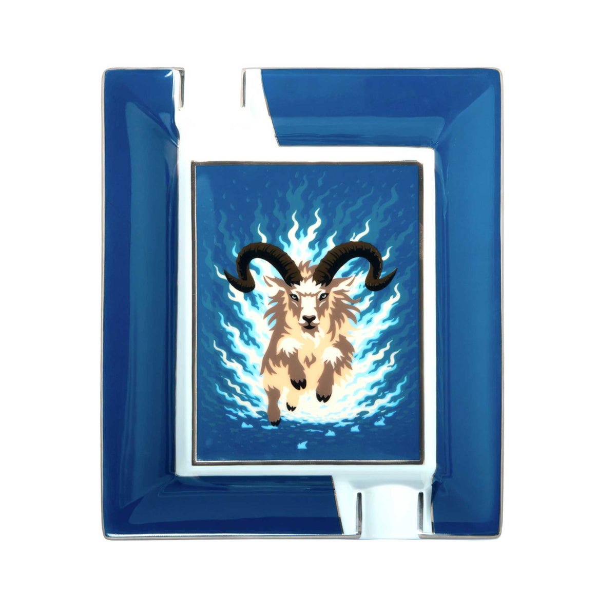 Porcelain Ashtray - "Fire Goat"