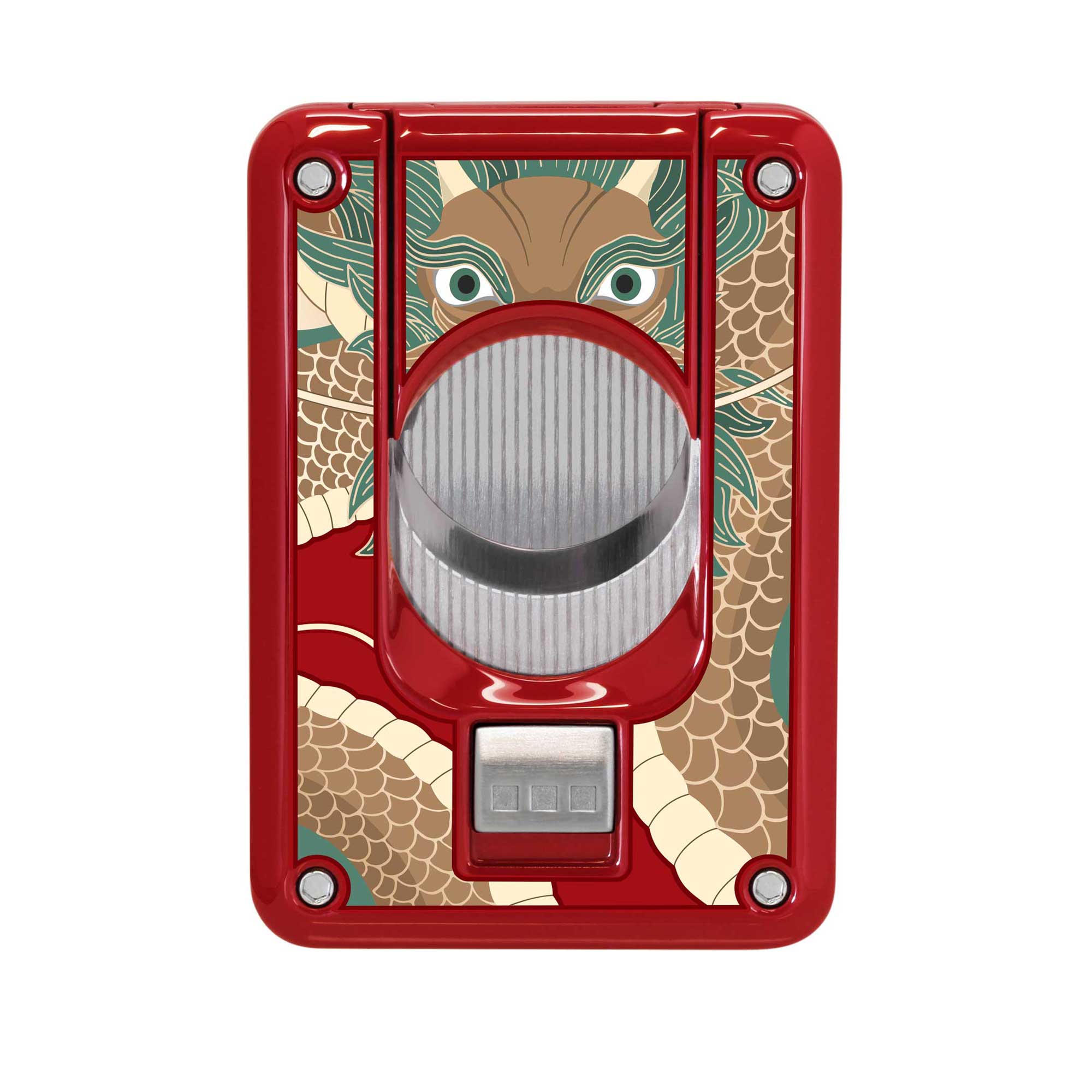 Lacquered Double Blade Cigar Cutter - Dragon