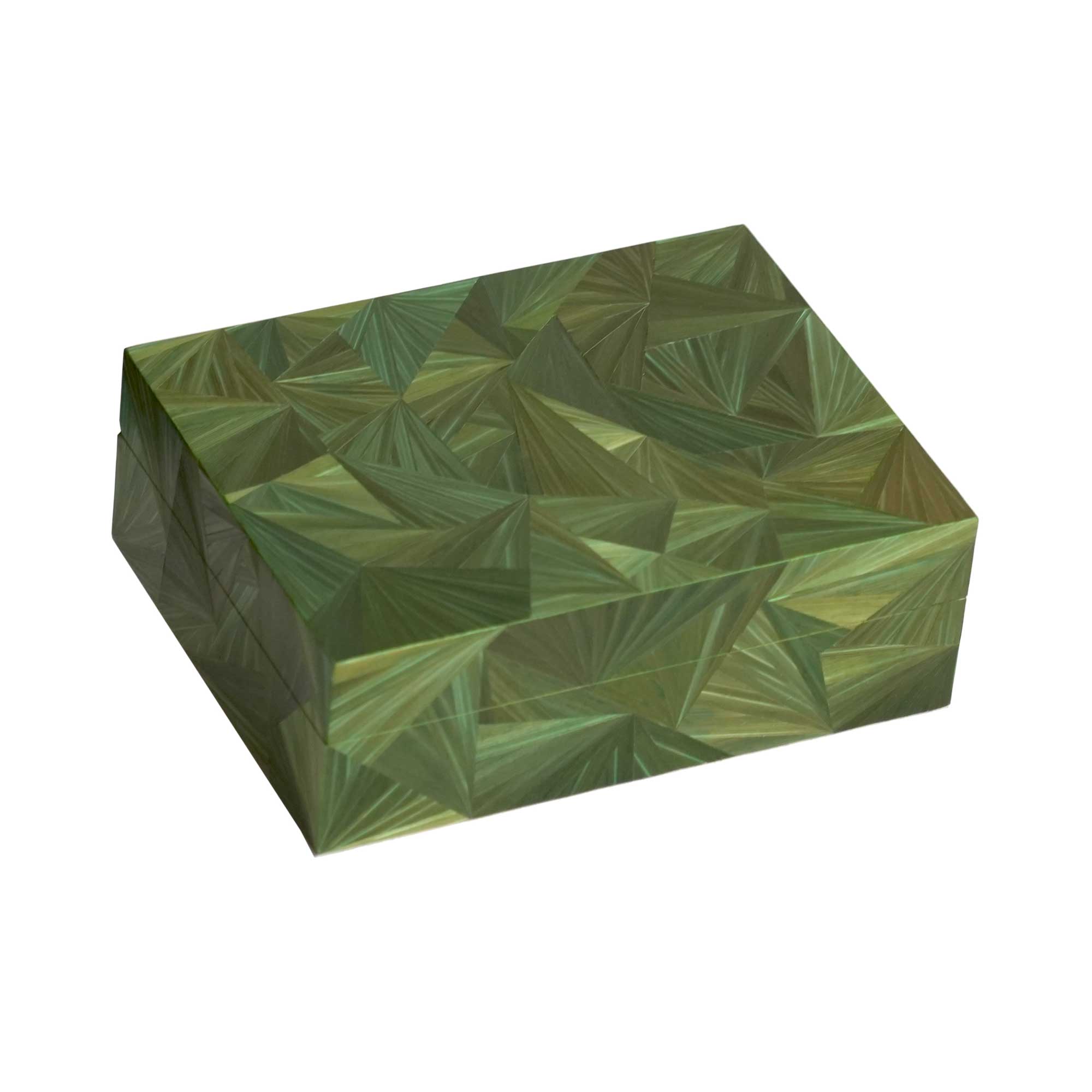 "Marqueterie de paille" - Psychédélique - Coffret à Bijoux - Vert
