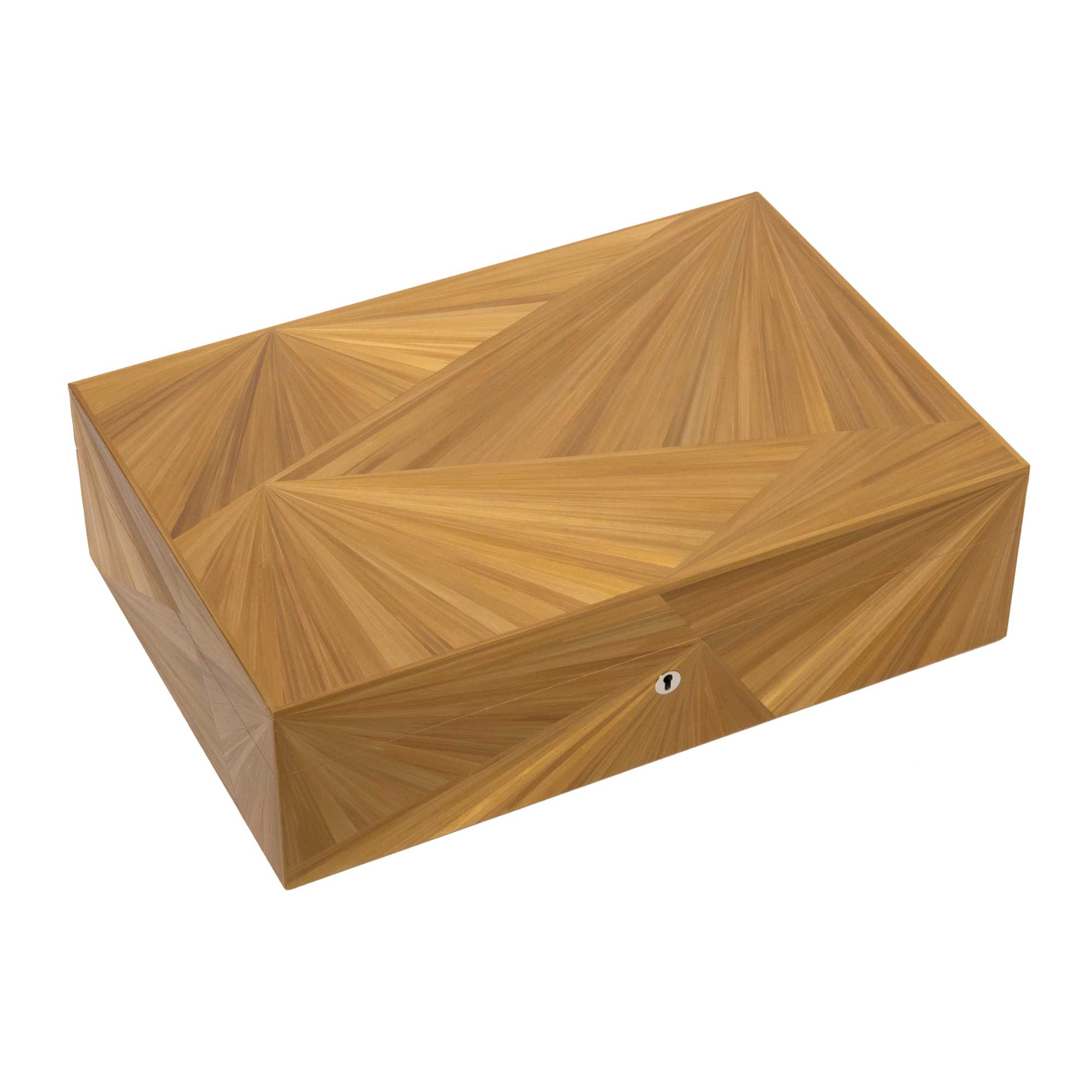 "Marqueterie de paille" - Eventail - Doré - 110 Cigares