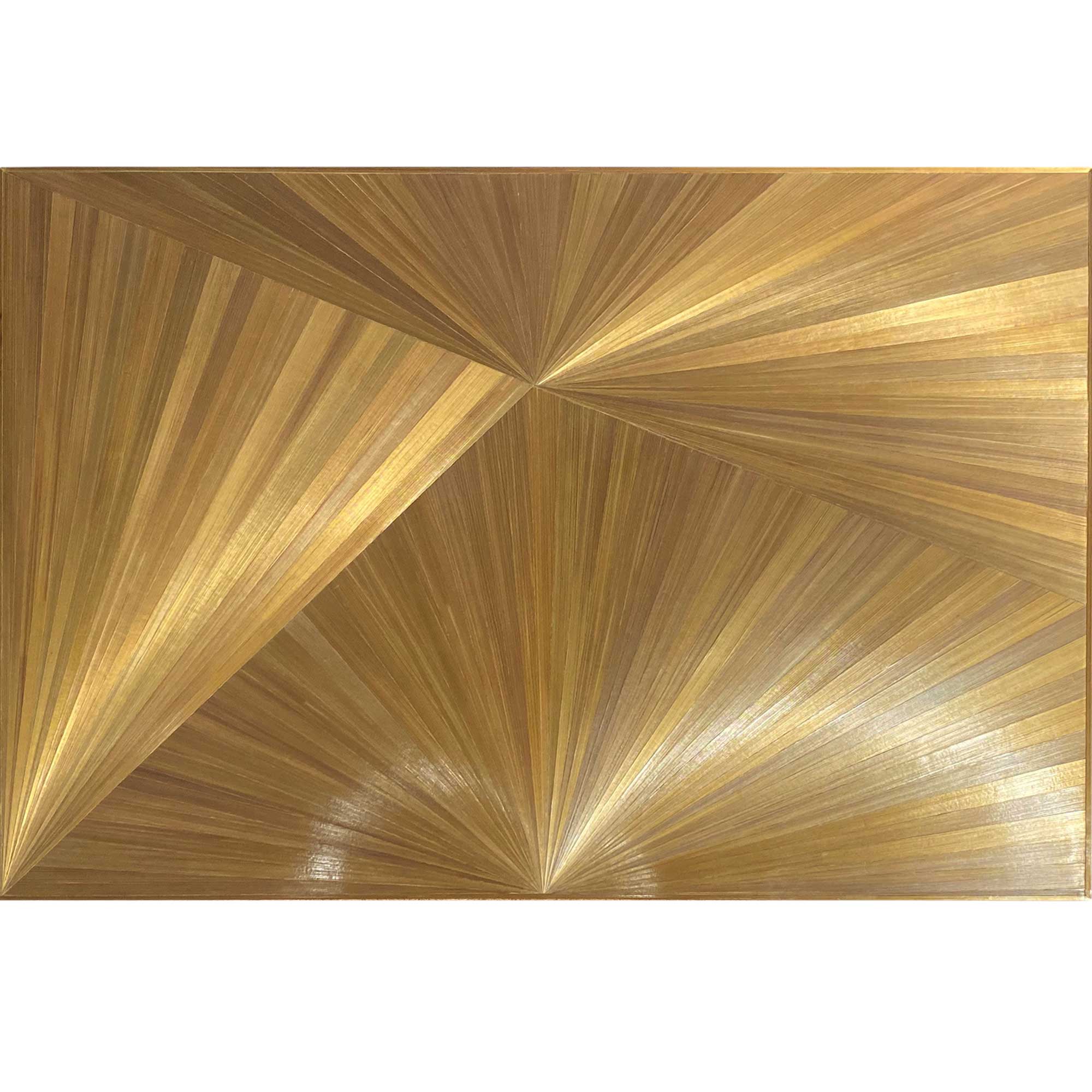 "Marqueterie de paille" - Eventail - Doré - 110 Cigares