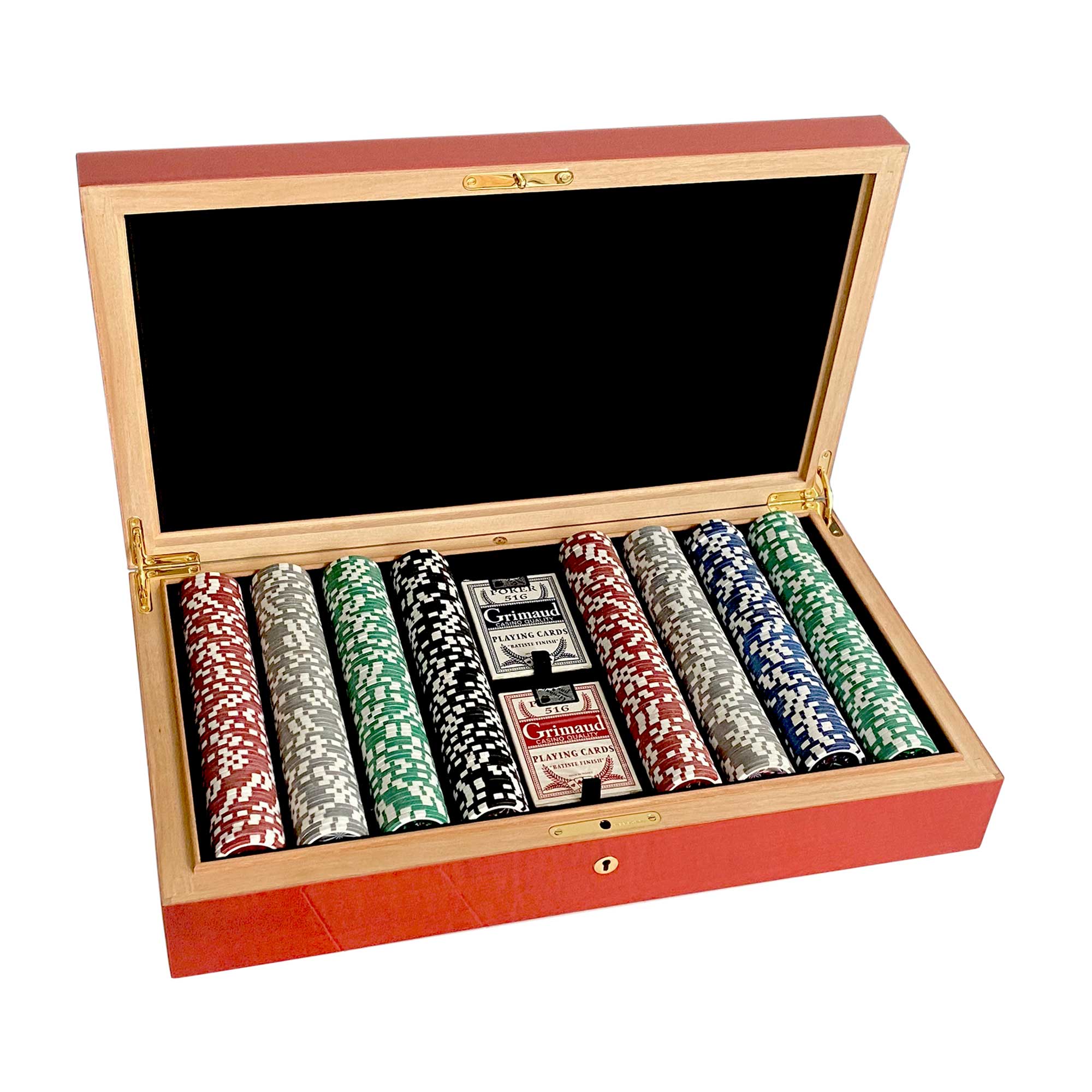 "Marquetry" - Poker box 520 chips
