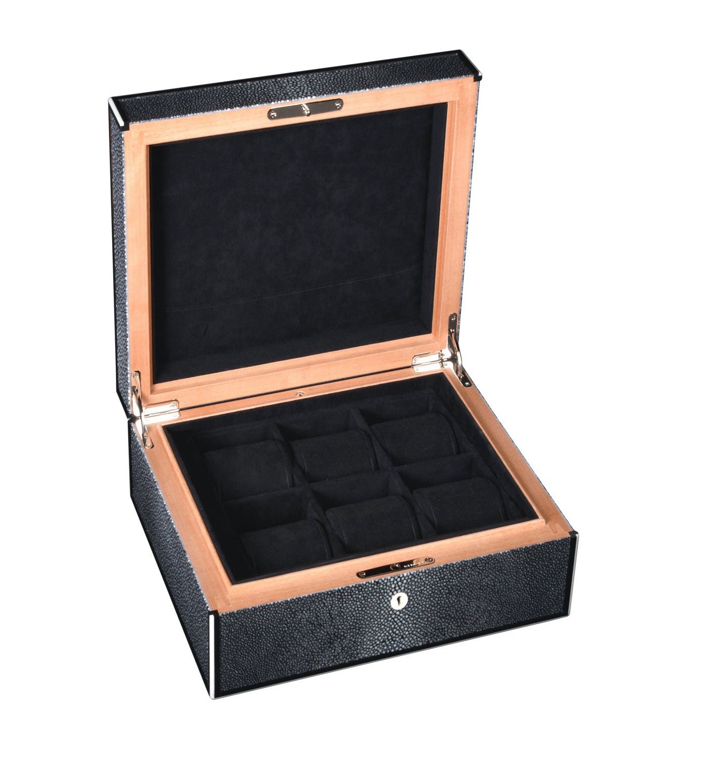 "Shagreen"- Black - Box for 6 Watches