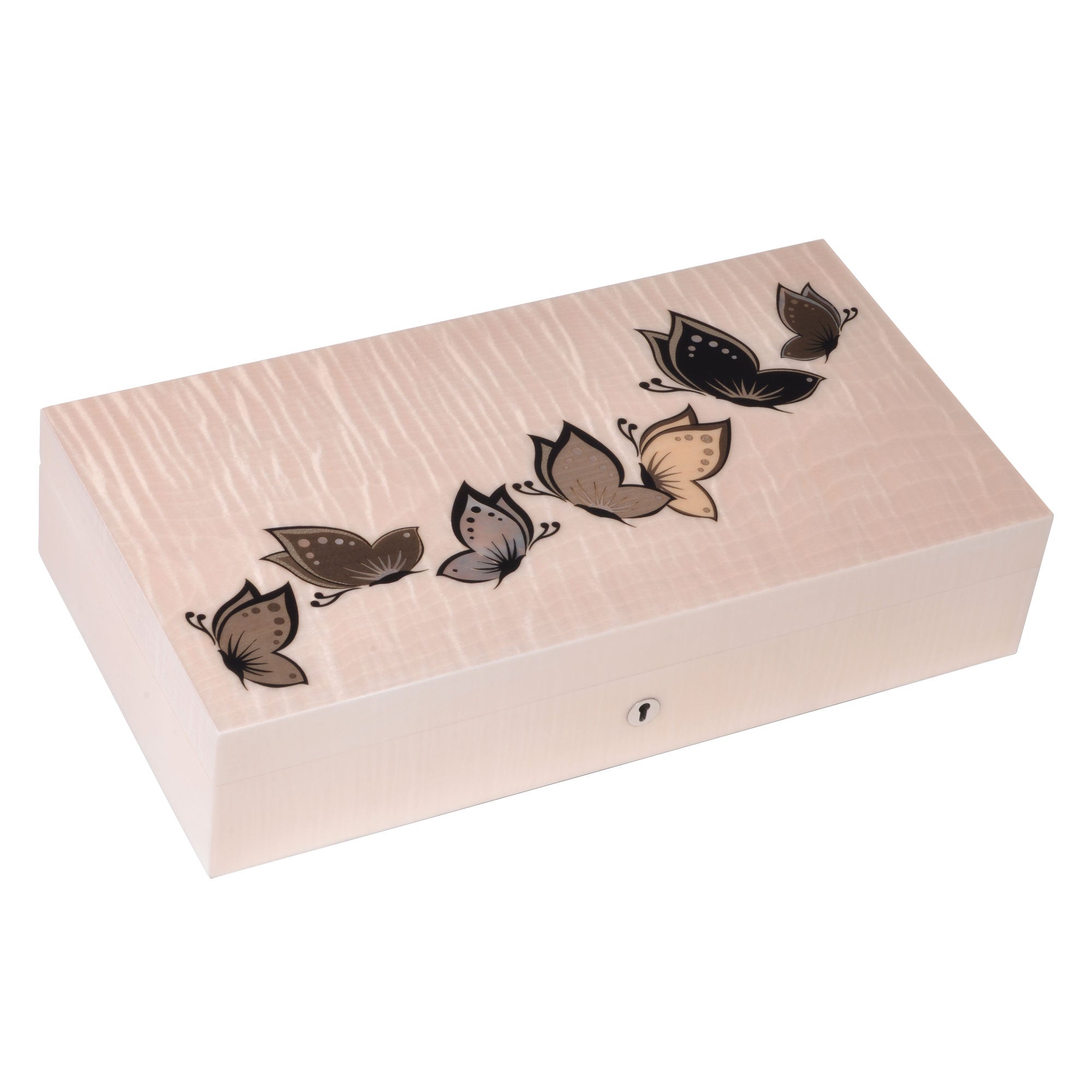 "Butterflies" - Jewelry box in mother-of-pearl marquetry