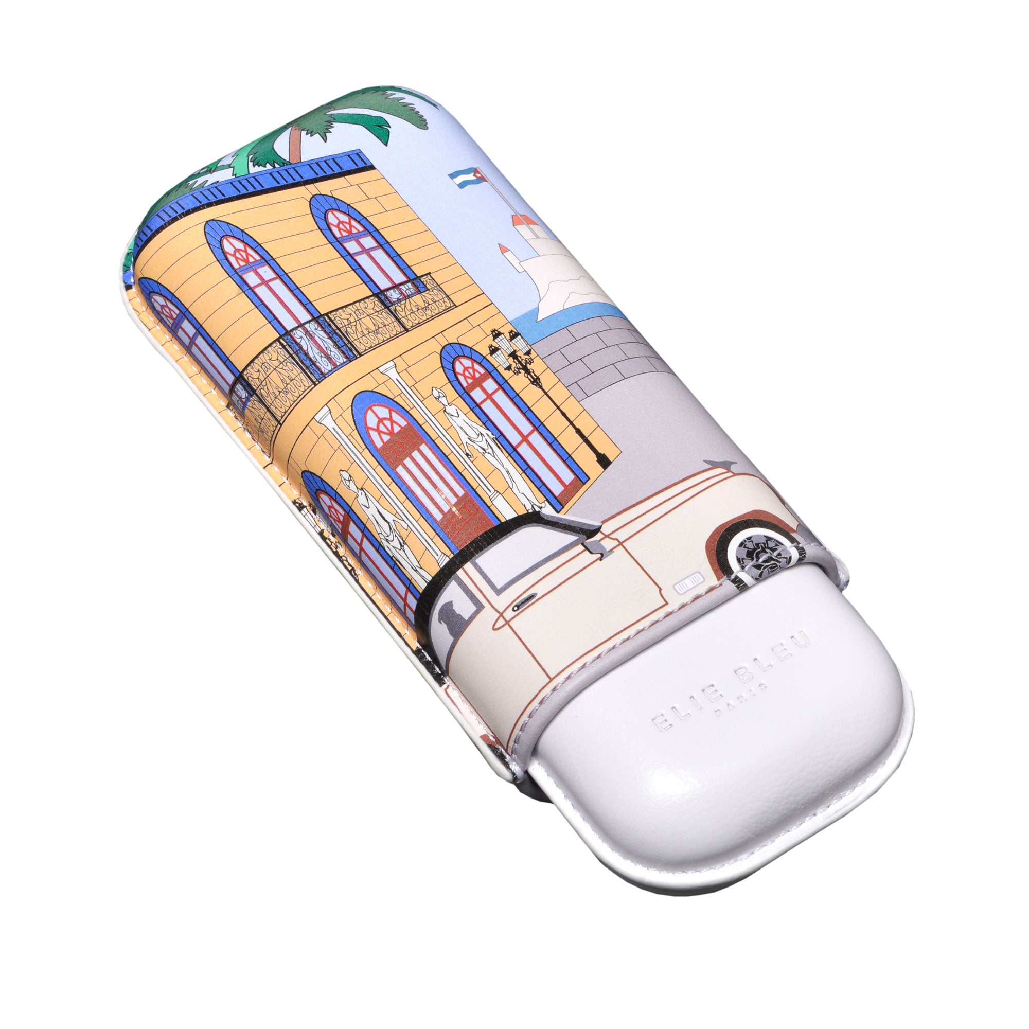 étui cigare design cubain elie bleu