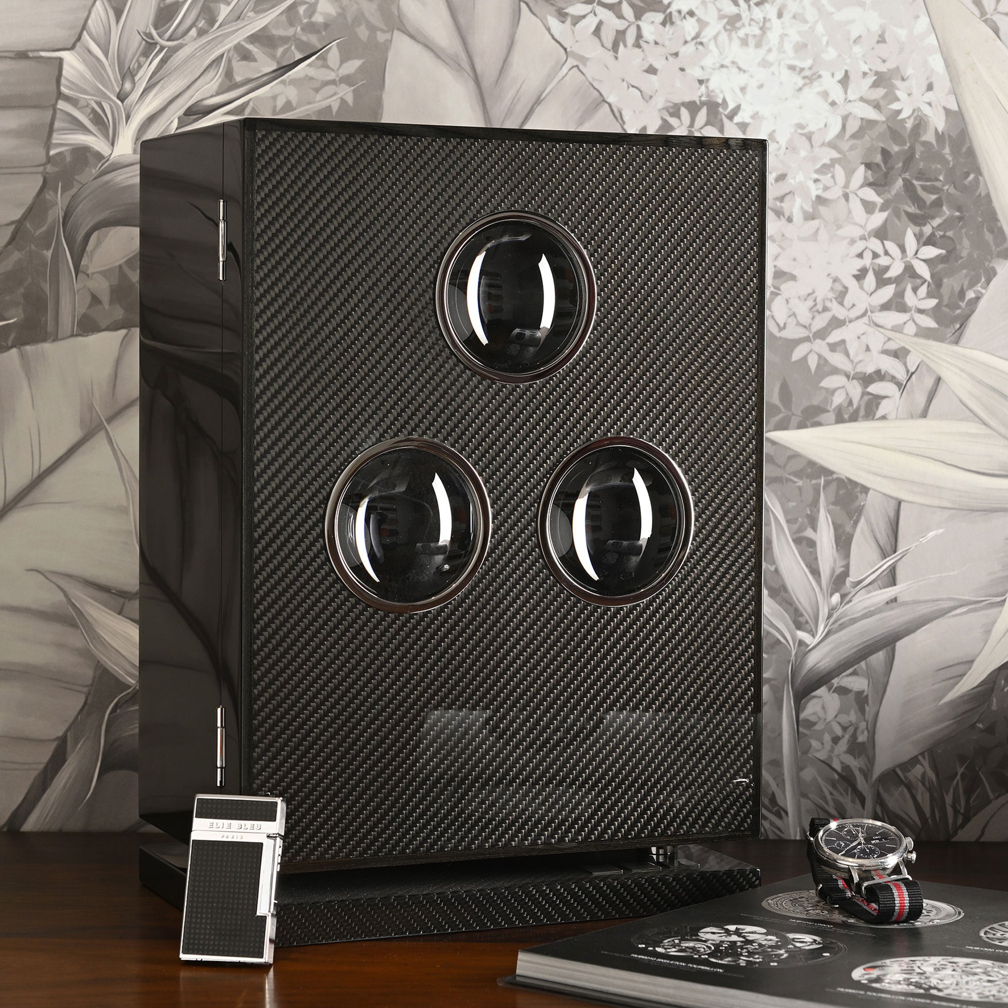 "Carbone" - Remontoir 3 montres