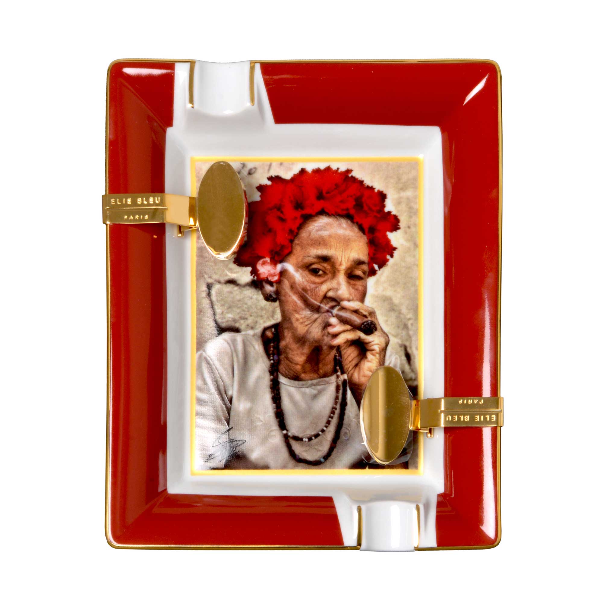 "Smoking Lady - Elva - Porcelain ashtray - by Rehahn