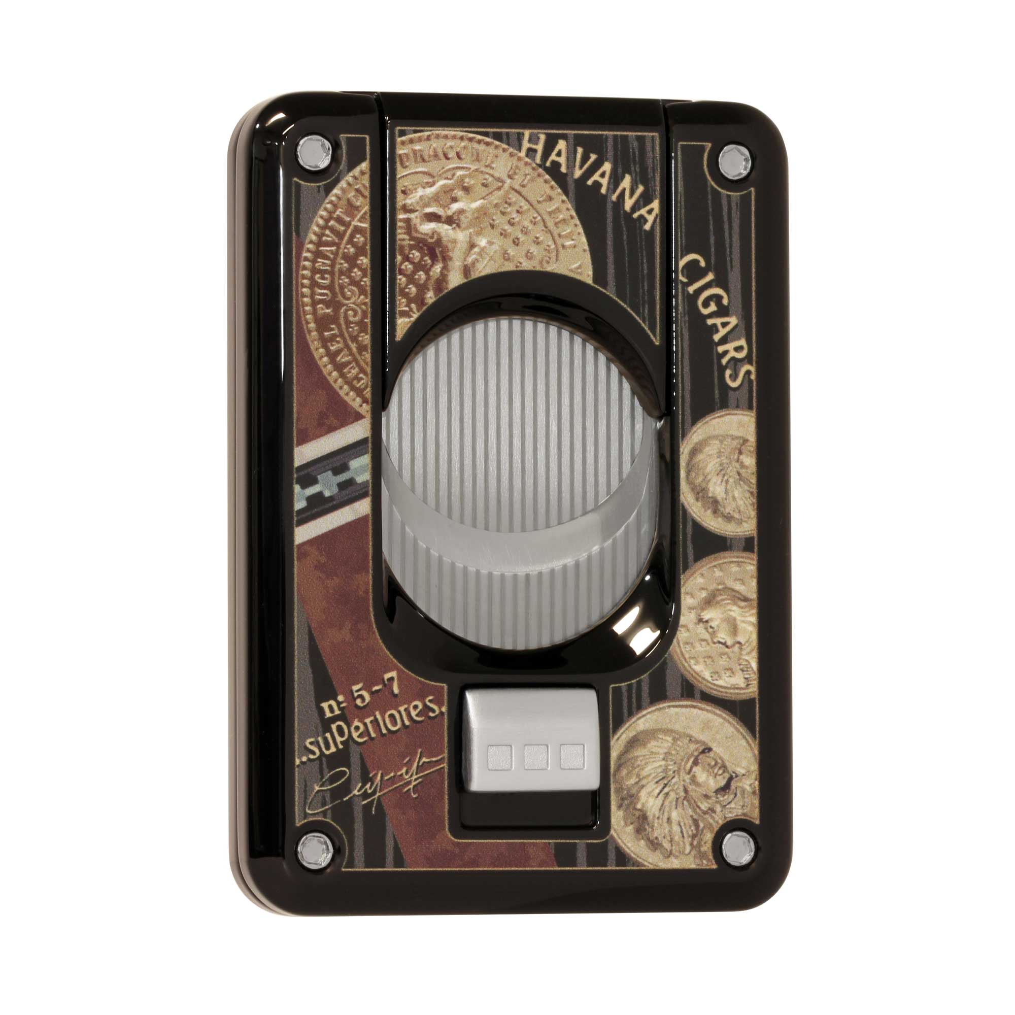 Medal Cigar Cutter - double blade - lacquered