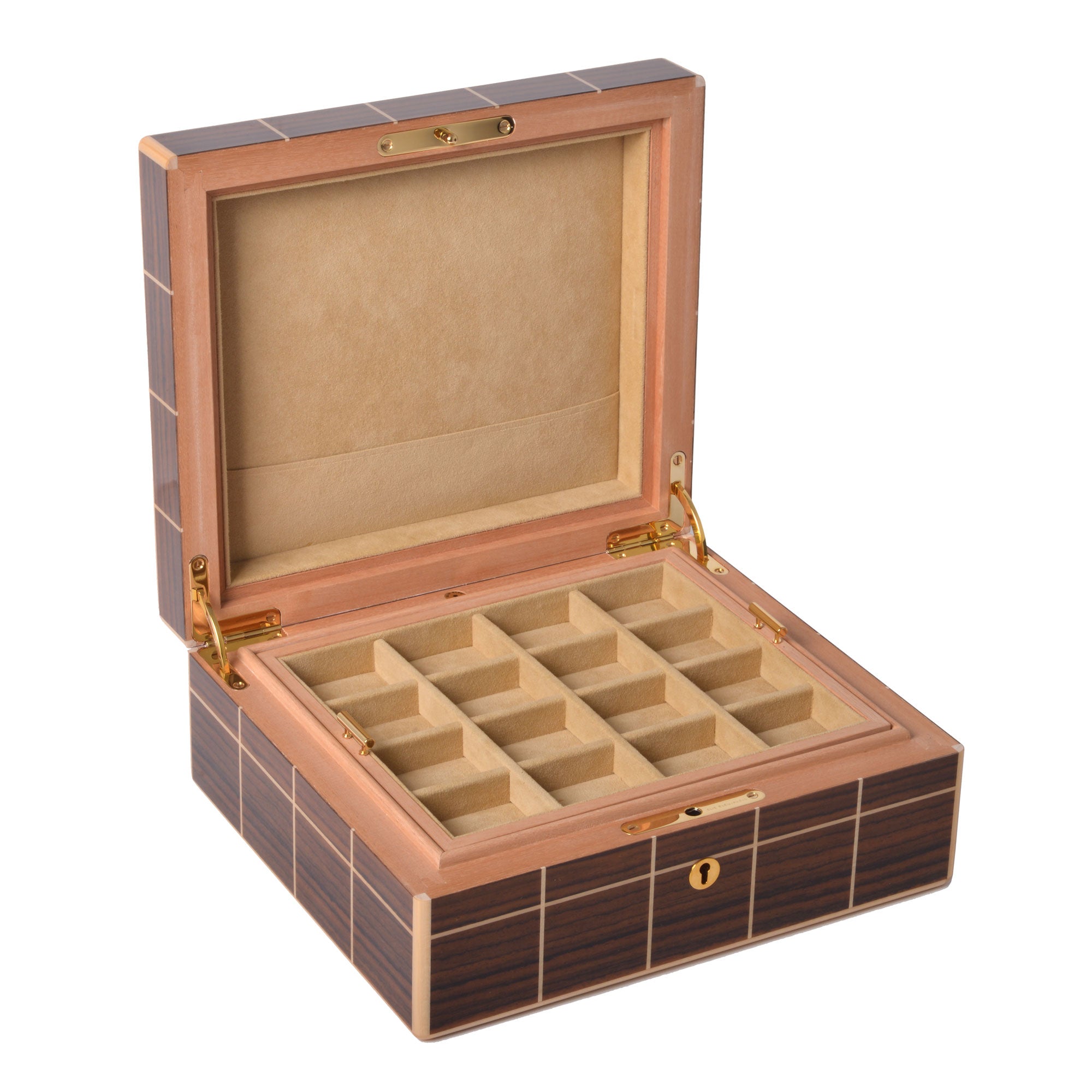 "Quadrillé" - Box for 32 rings or 32 pairs of cufflinks