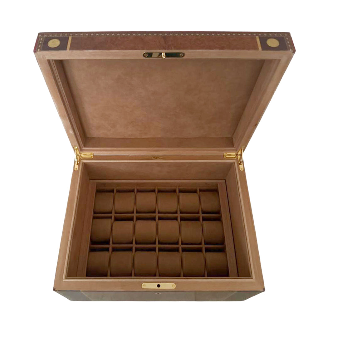 "Flor de Alba" - Box for 36 Watches - Amboyna burl