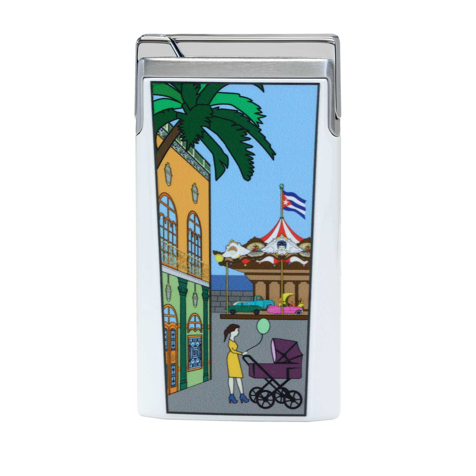 "J15" - Casa Cubana Lacquer Pocket Lighter - Carousel