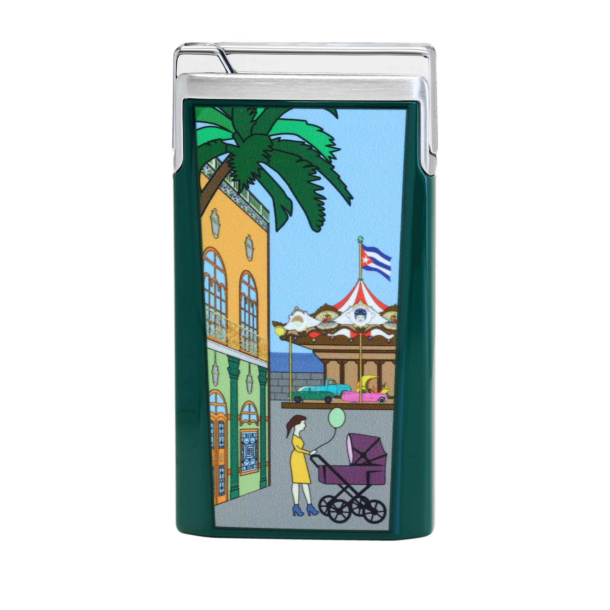 "J15" - Casa Cubana Lacquer Pocket Lighter - Carousel