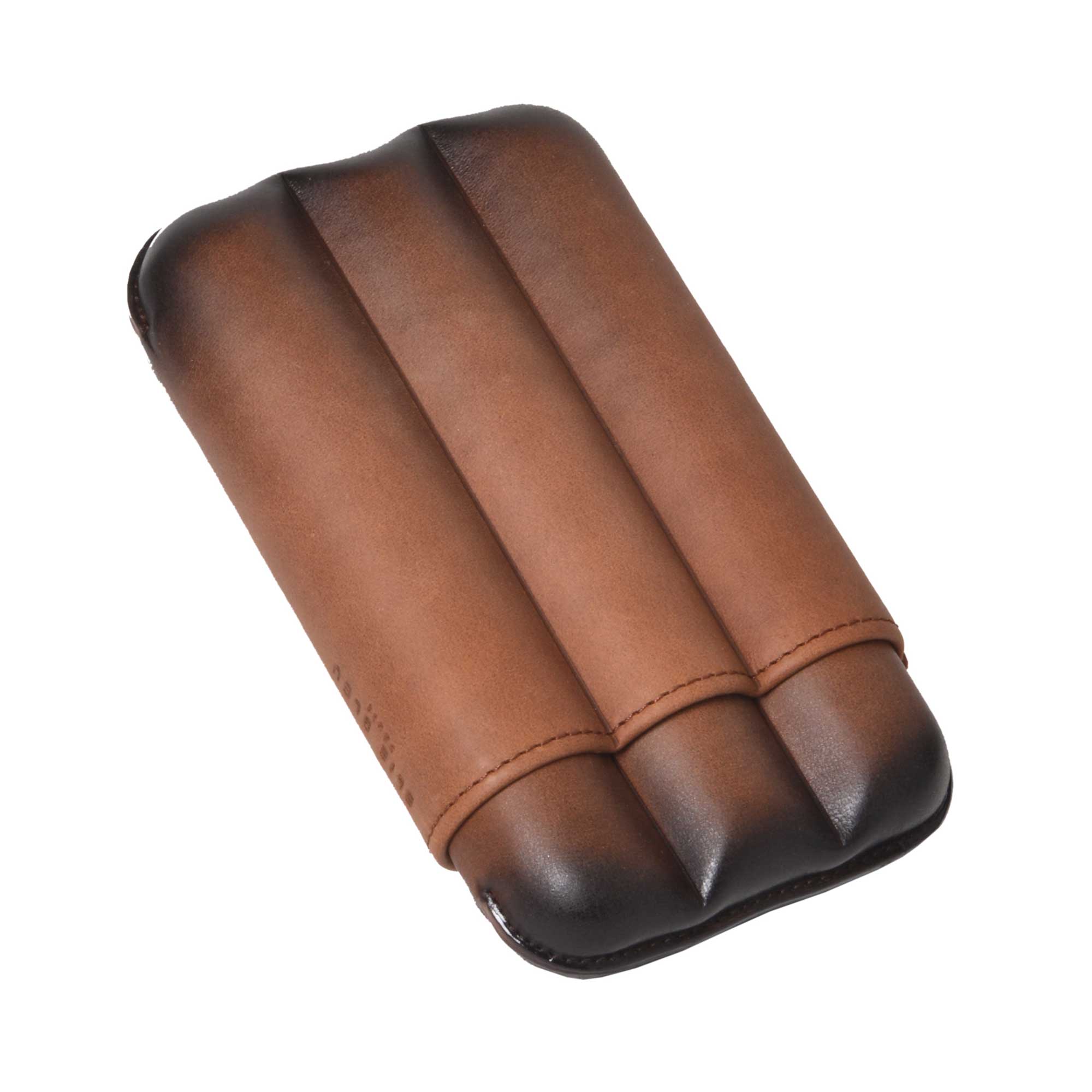 Cigar Case Patina Leather - 3 Cigars caliber 27