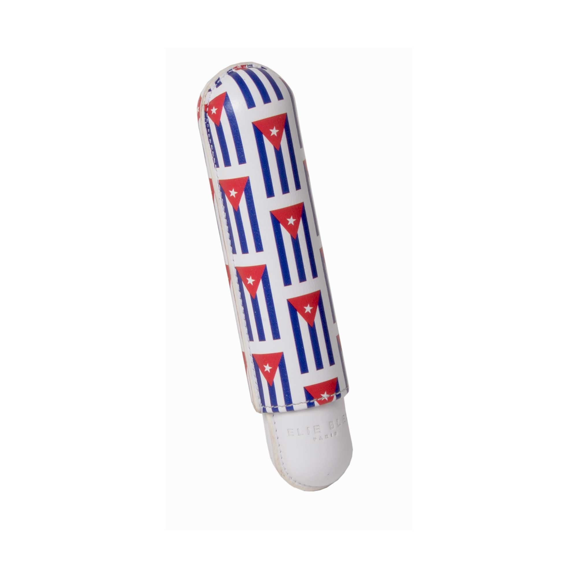 Etui-cigare-cuir, avec le drapeau cubain