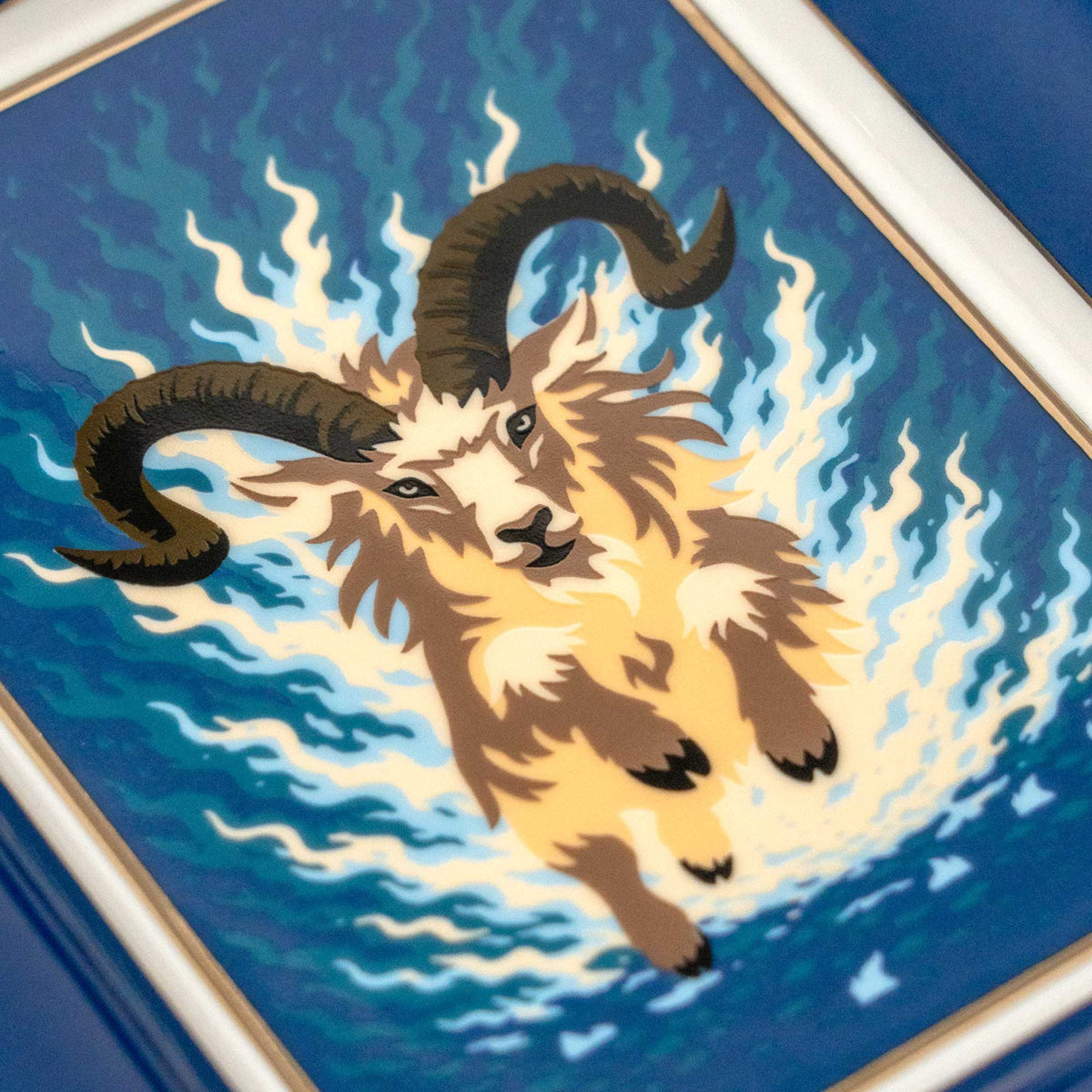 Porcelain Ashtray - "Fire Goat"
