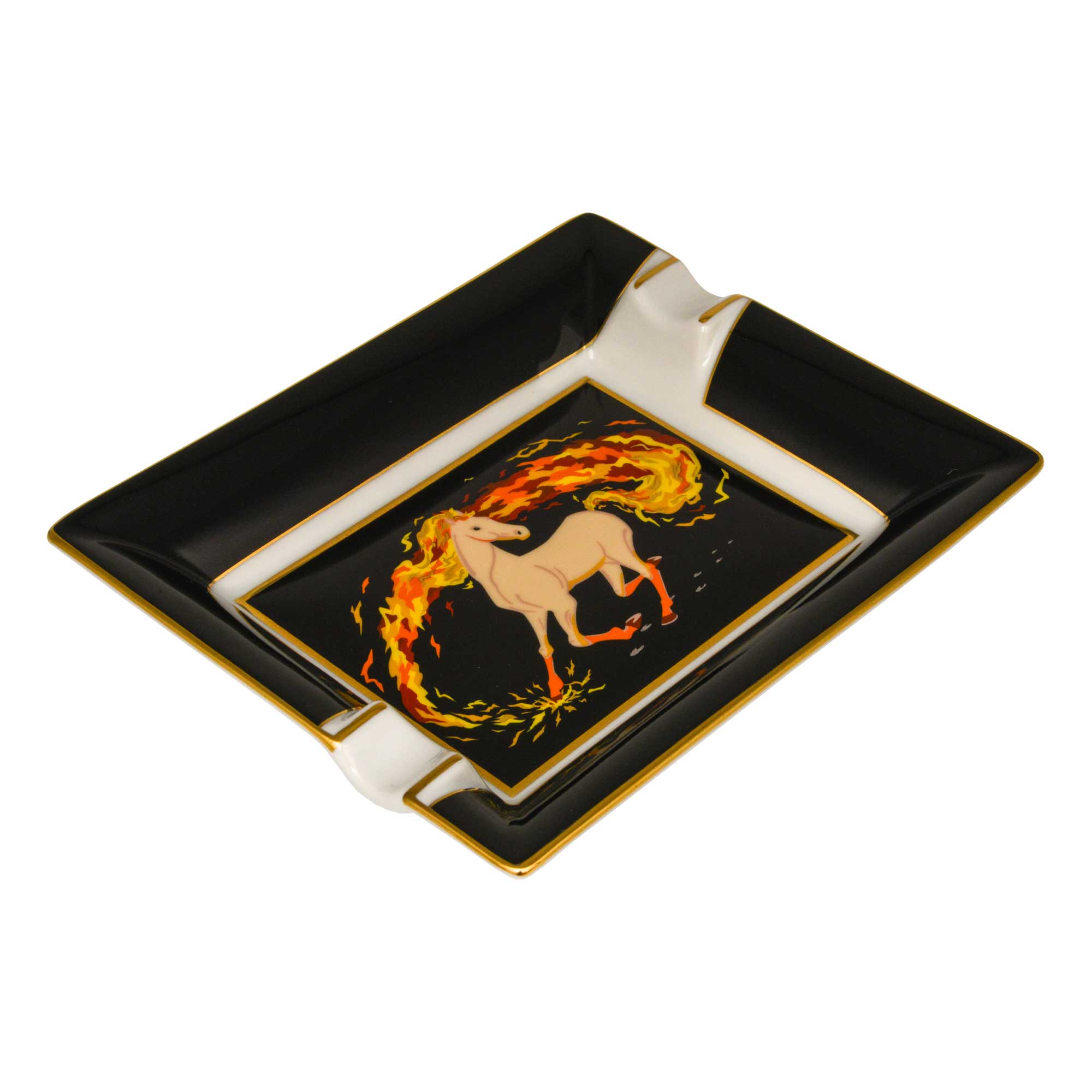 Cendrier en Porcelaine - "Cheval de Feu"