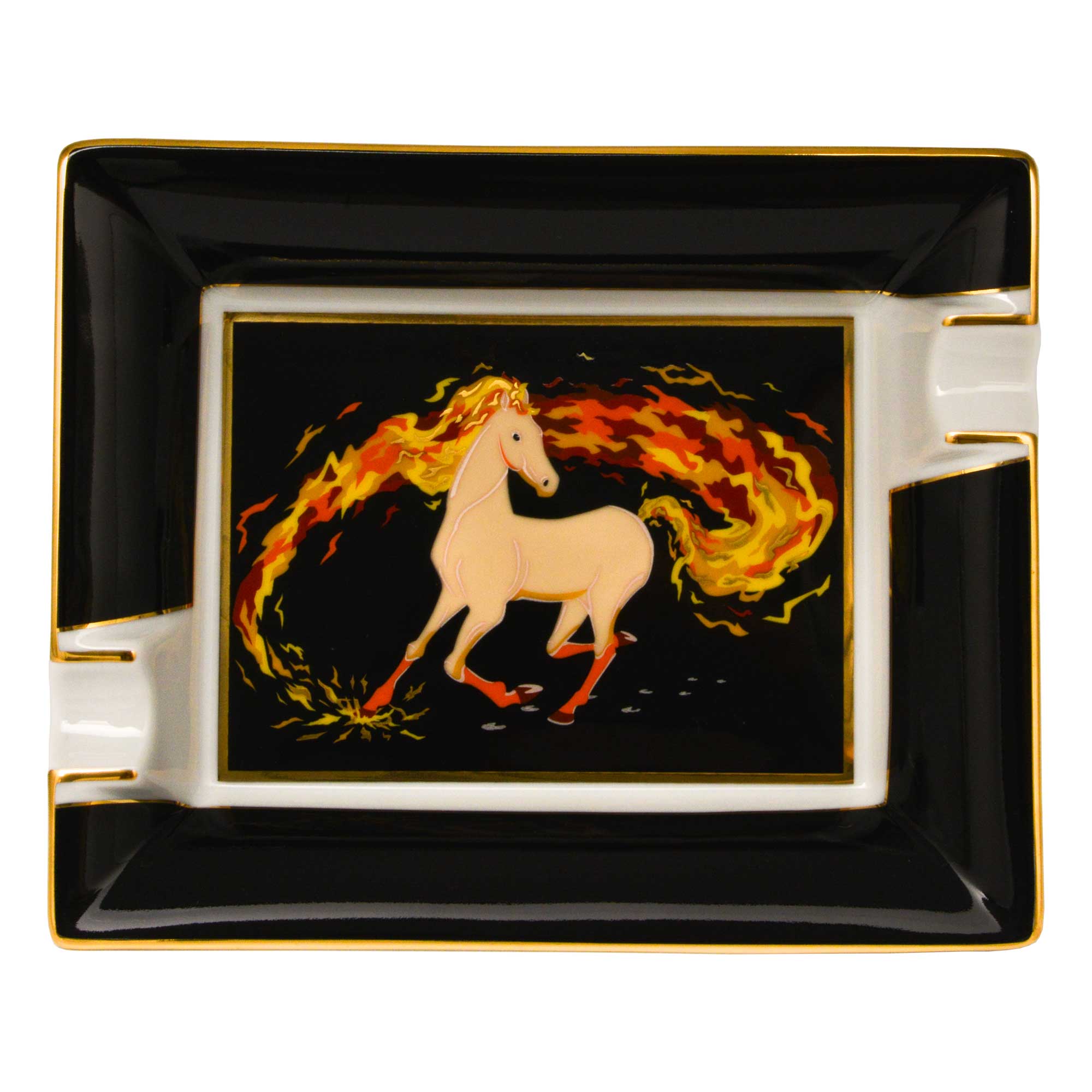 Cendrier en Porcelaine - "Cheval de Feu"