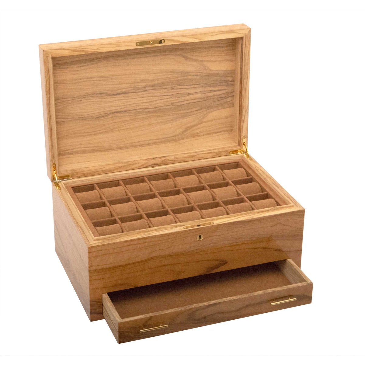 "Classic Wood" - Olive Tree - 21 Watches Box