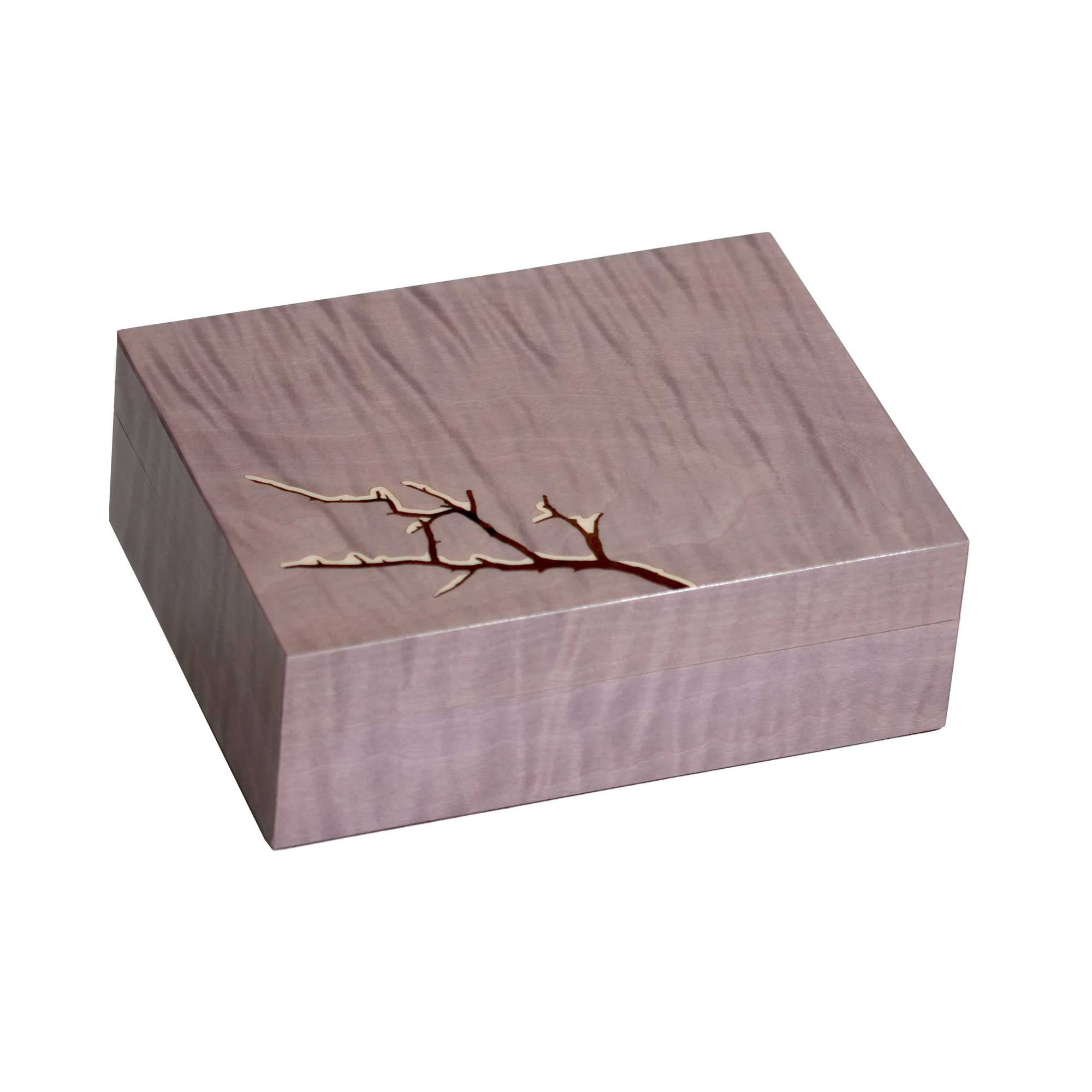 "Hiver" - Petit Coffret à Bijoux en Marqueterie