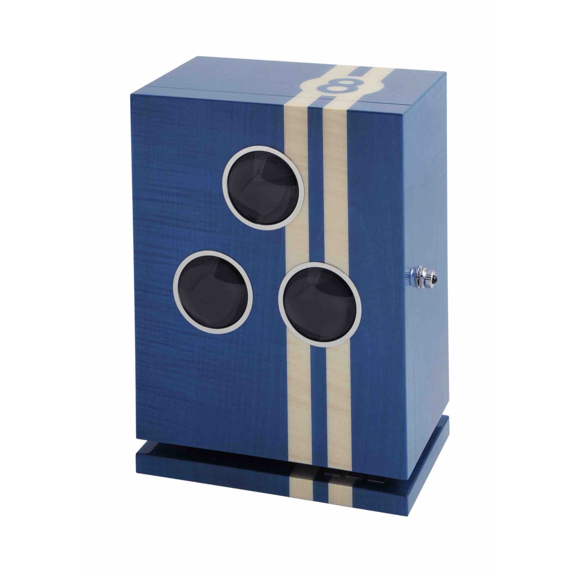 "Racing" - 3 blue watch winder