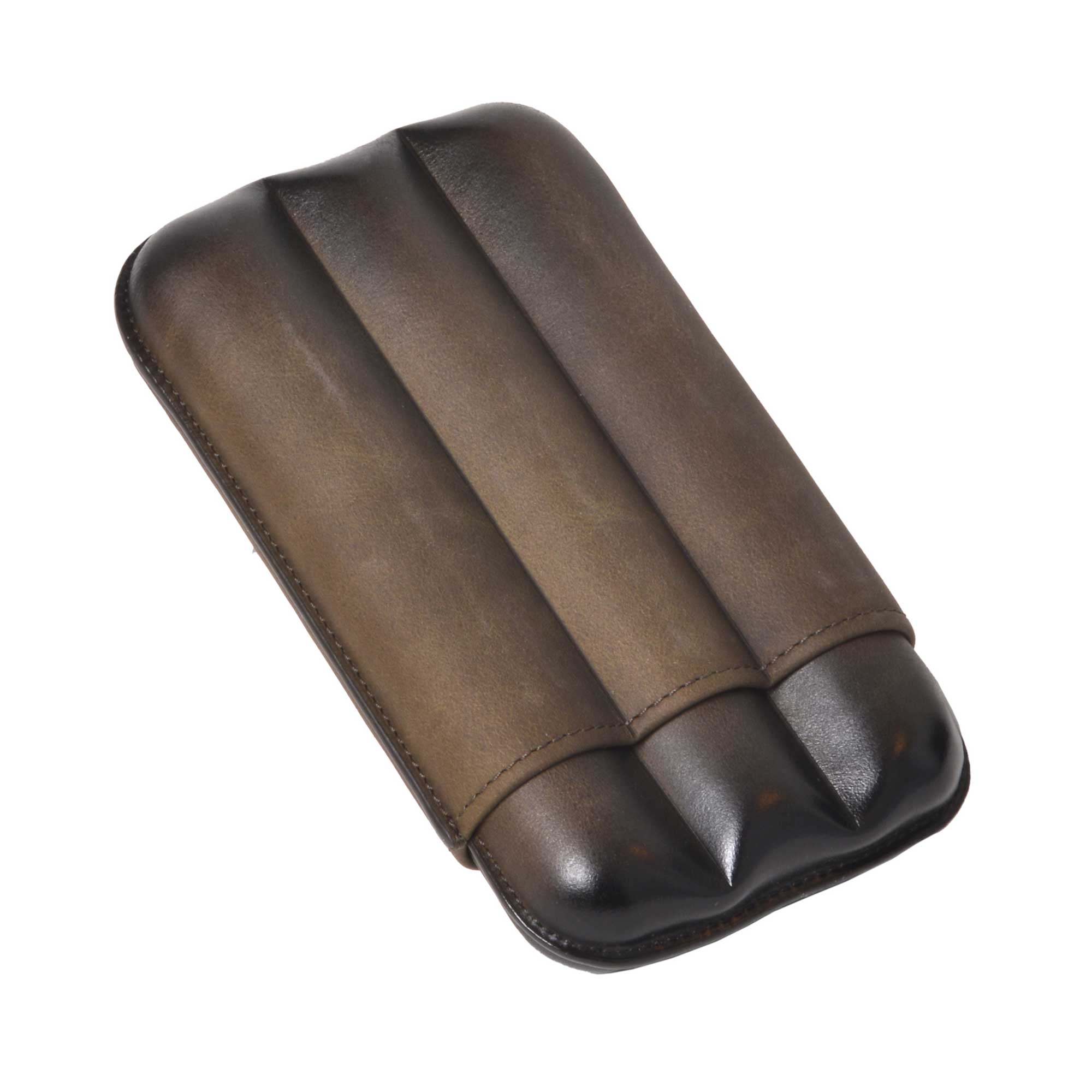 Cigar Case Patina Leather - 3 Cigars caliber 27