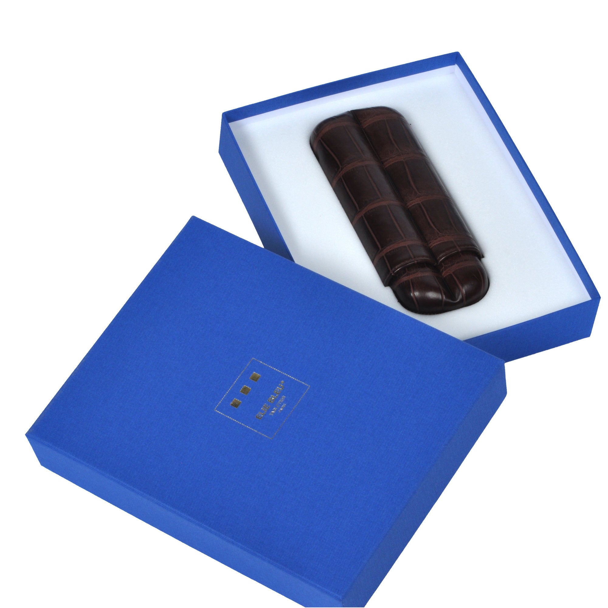 etui à cigare en crocodile 3 cigares dans un coffret cadeau