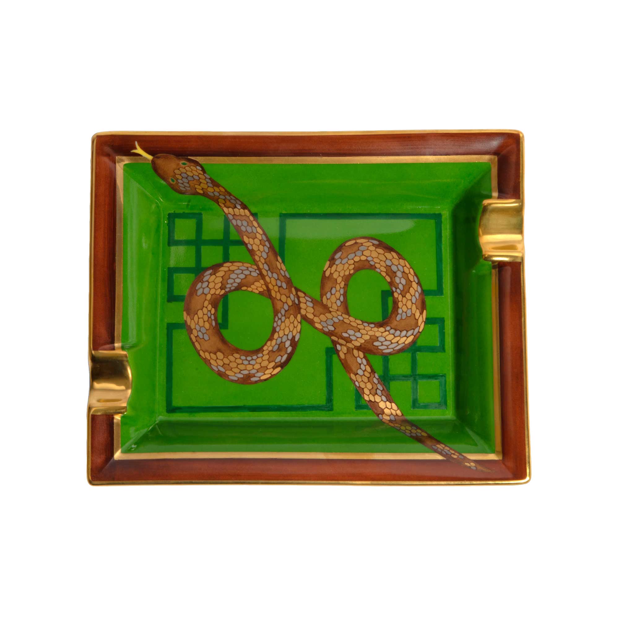Cendrier Peint Mains en Porcelaine - "Serpent"