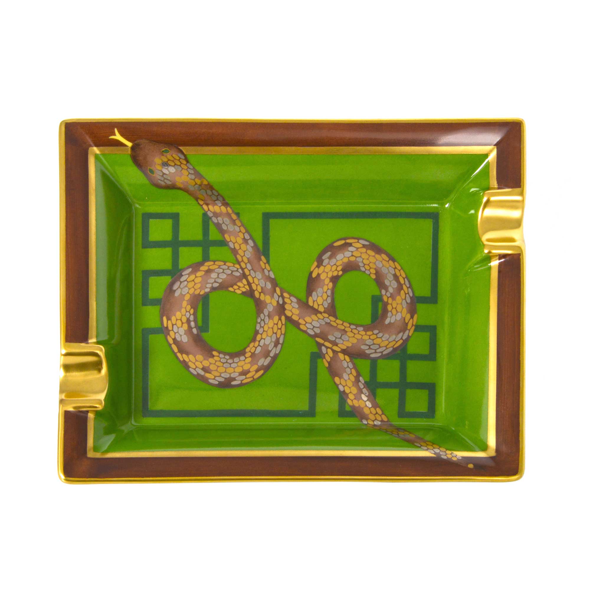 Hand-Painted Limoges Porcelain Snake Ashtray – Luxury Ashtray