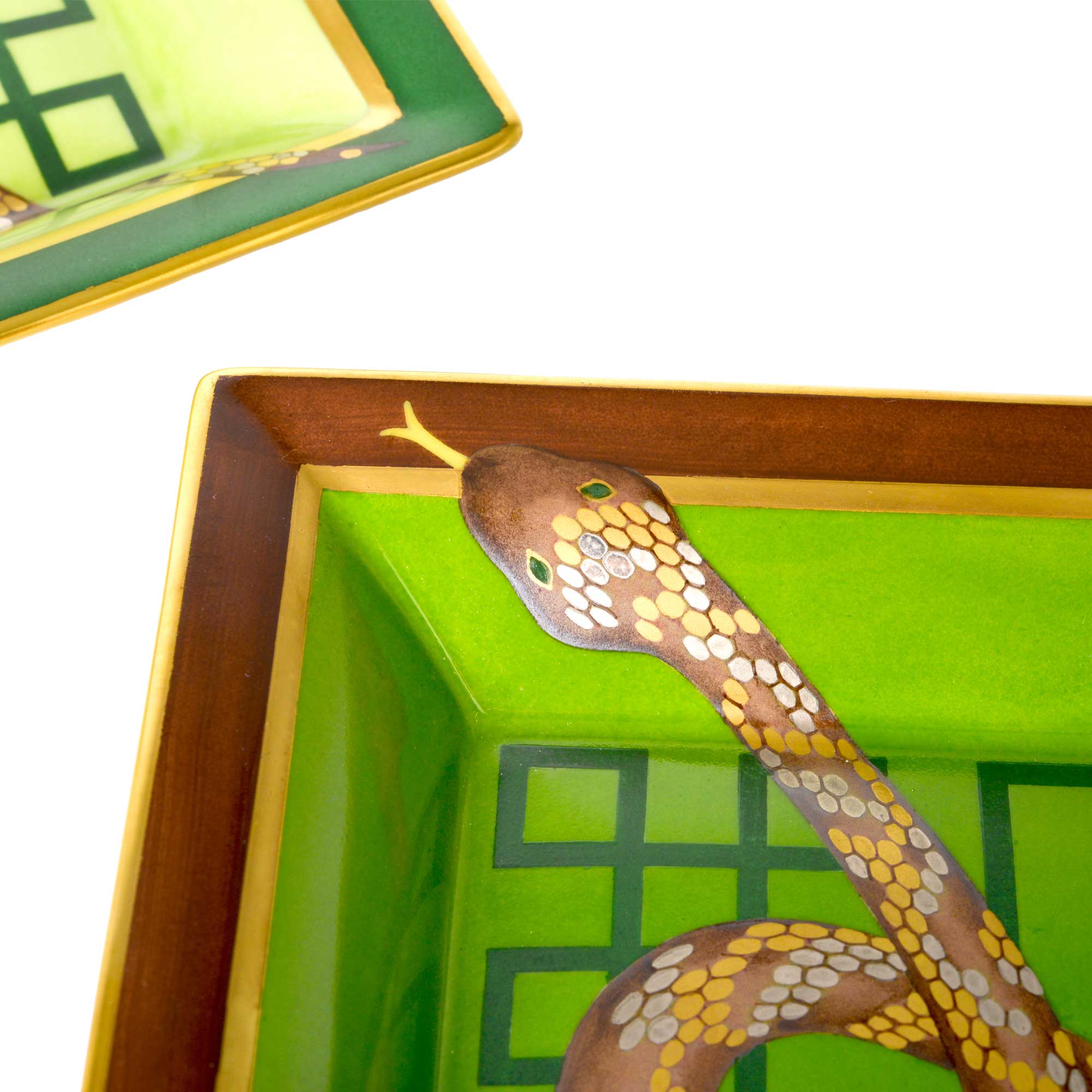 Hand Painted Porcelain Ashtray - "Snake"