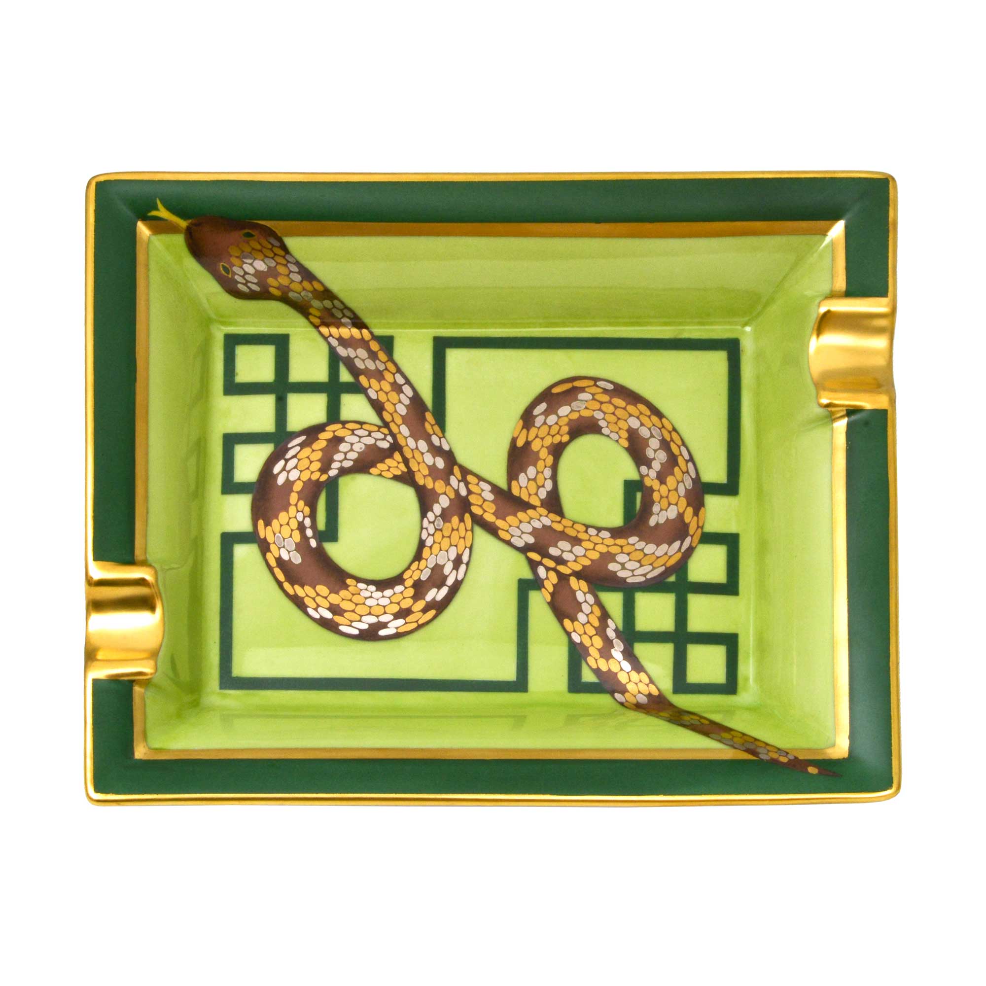 Hand Painted Porcelain Ashtray - "Snake"