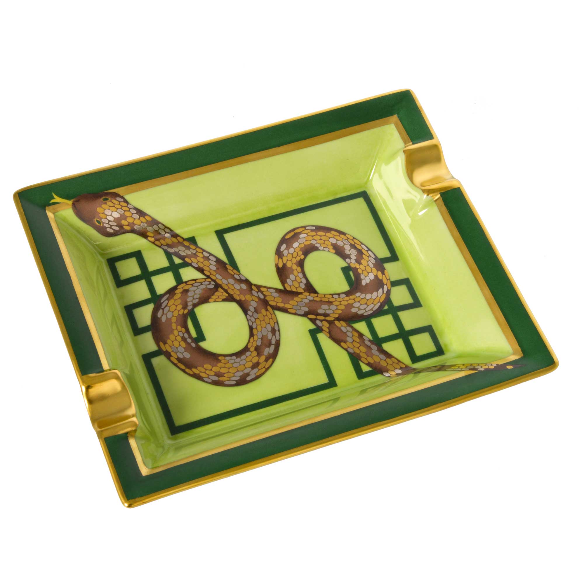 Hand Painted Porcelain Ashtray - "Snake"