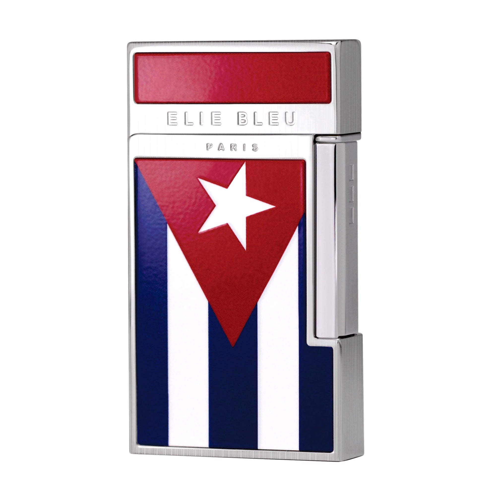 "Diamond Jetflame Cuban Flag" - Brossé - Briquet de poche - Elie Bleu