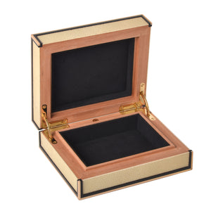 "Galuchat" - Coffret pour 6 bagues ou 6 paires de Boutons de Manchette