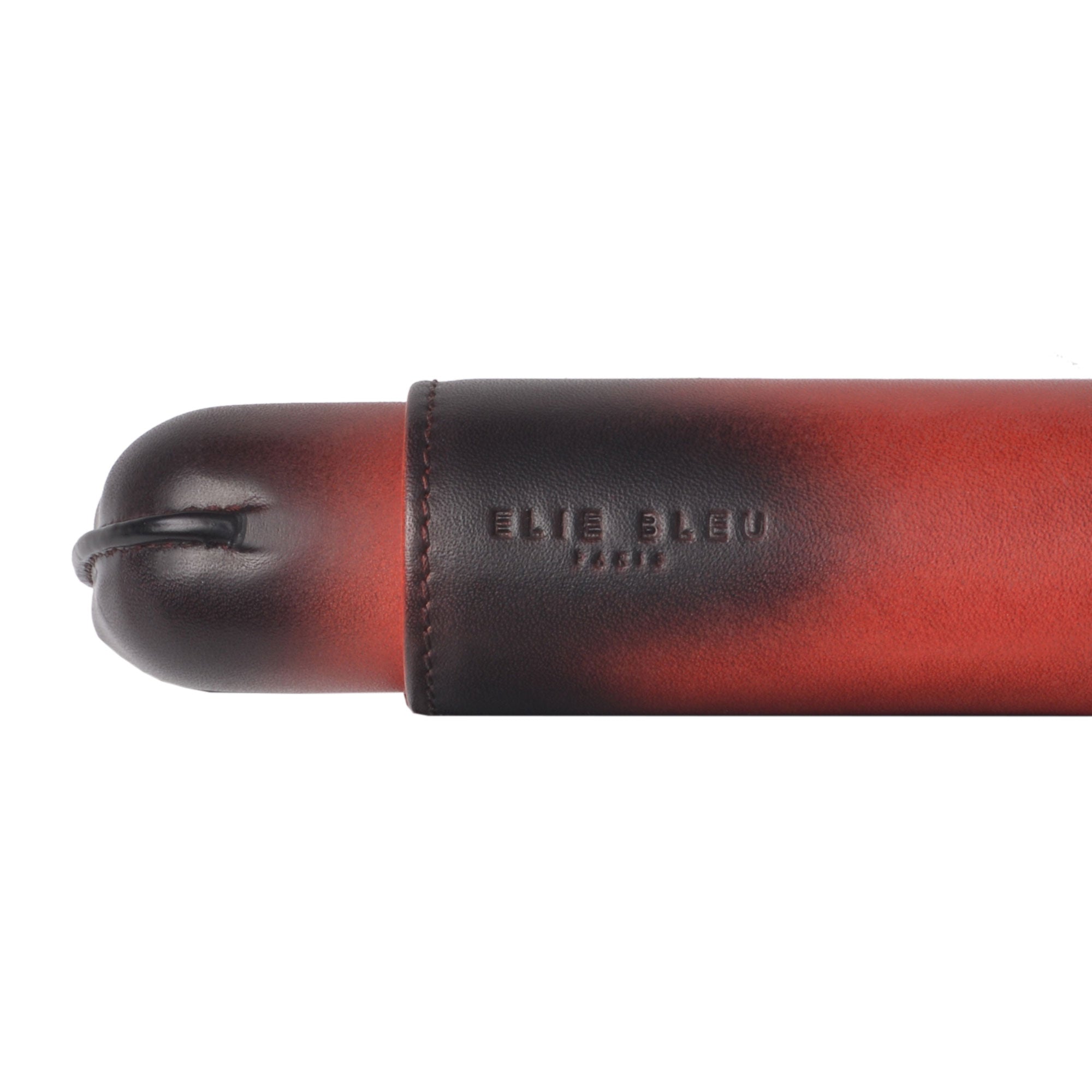 etui cigare cuir patine rouge Eie Bleu
