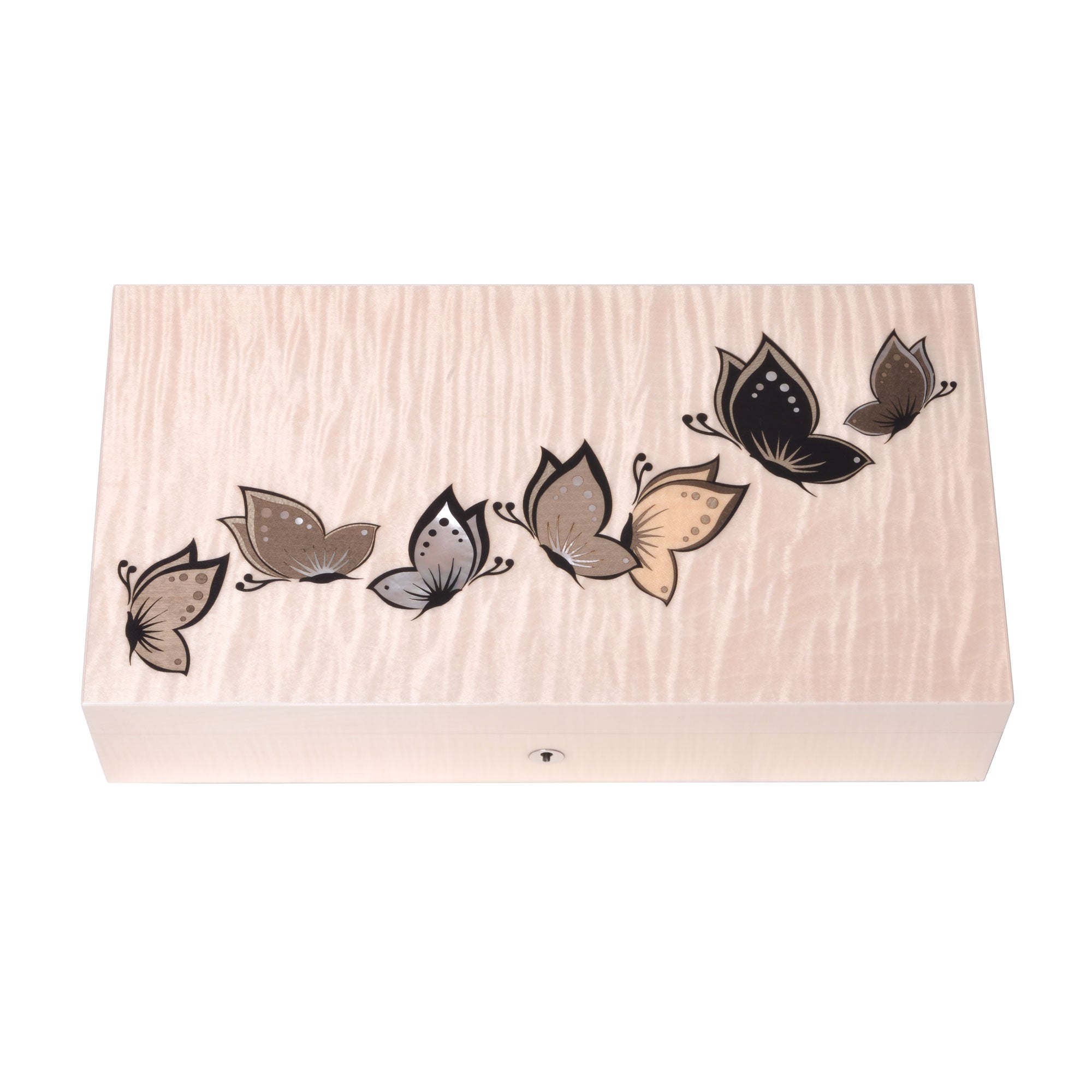 "Papillons" - Coffret à Bijoux en marqueterie de nacre