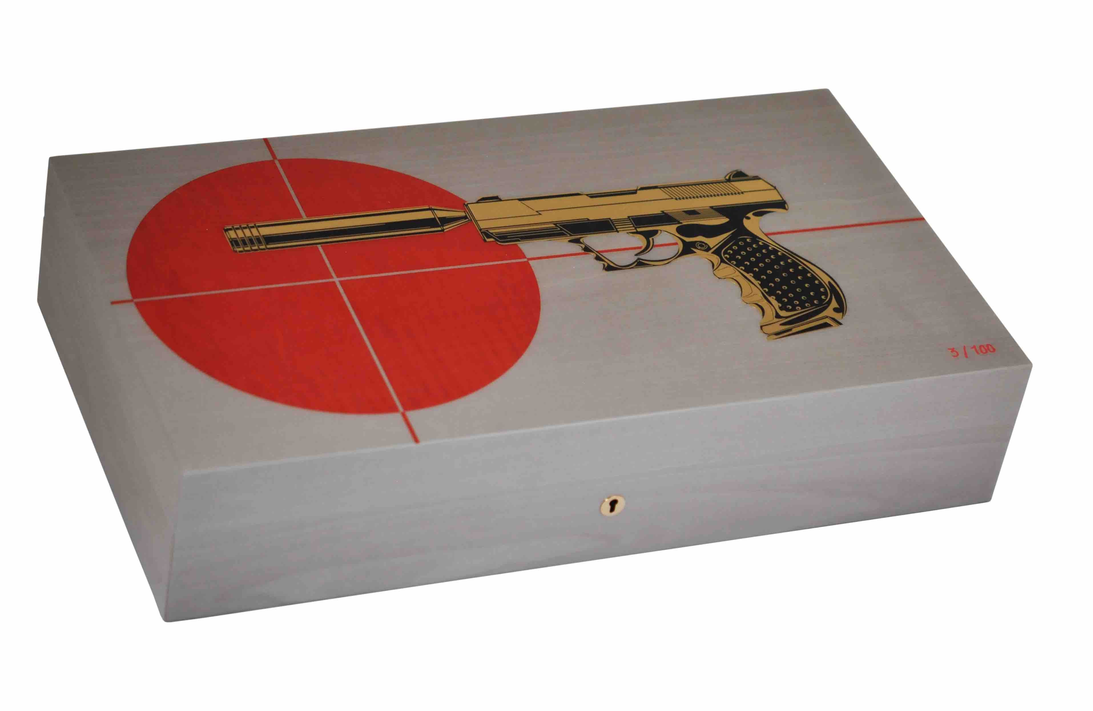 "Gun Target grey and red" - 110 Cigares - Elie Bleu