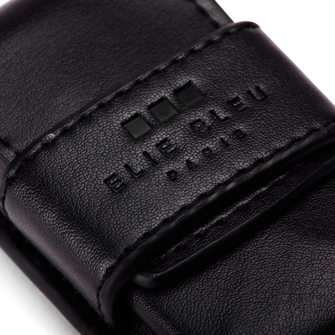Étui en Cuir Noir pour Briquet de poche zoom